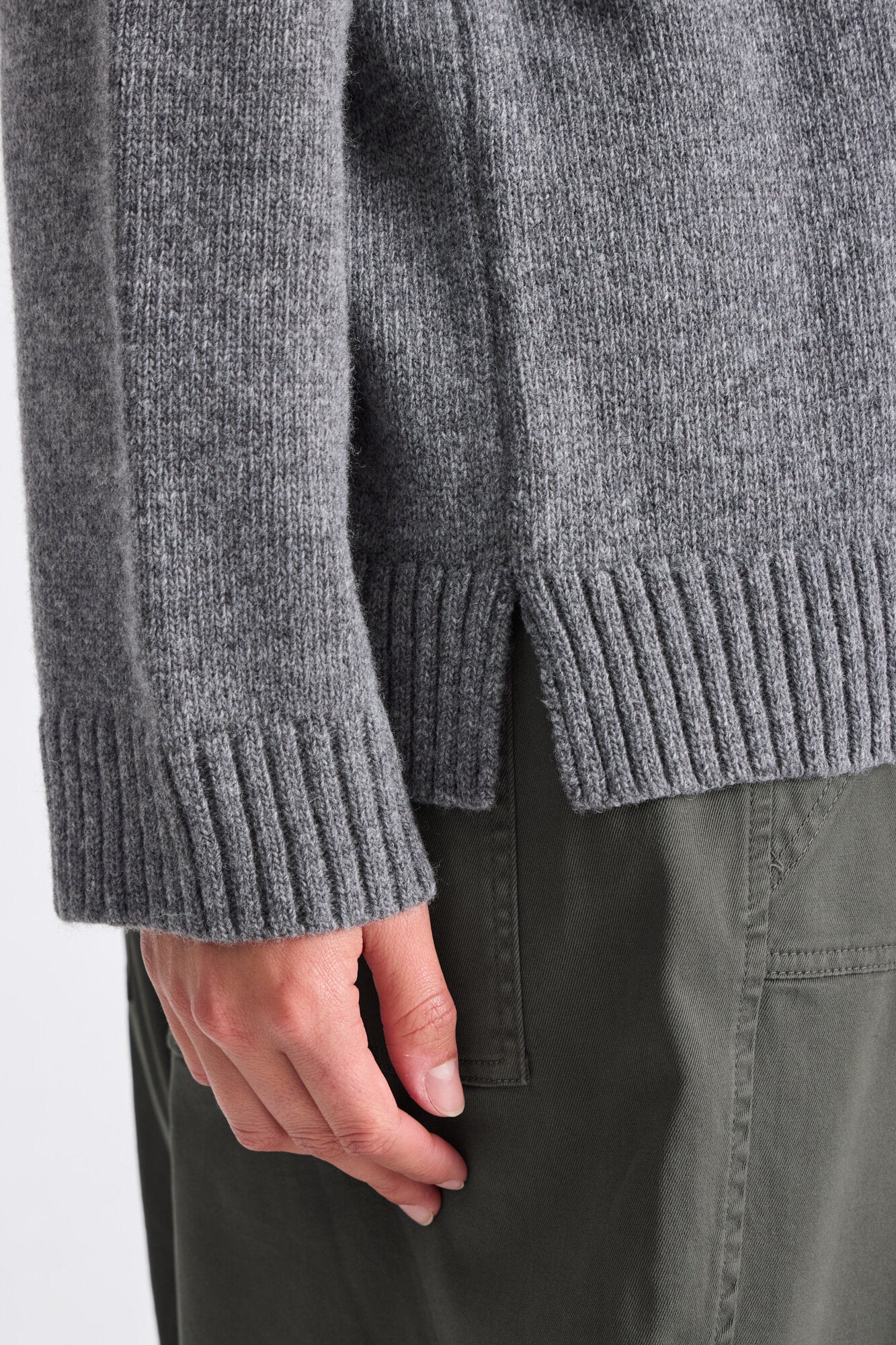 Emely Lambswool strik  - Grafiti Grey Melange - Image 5