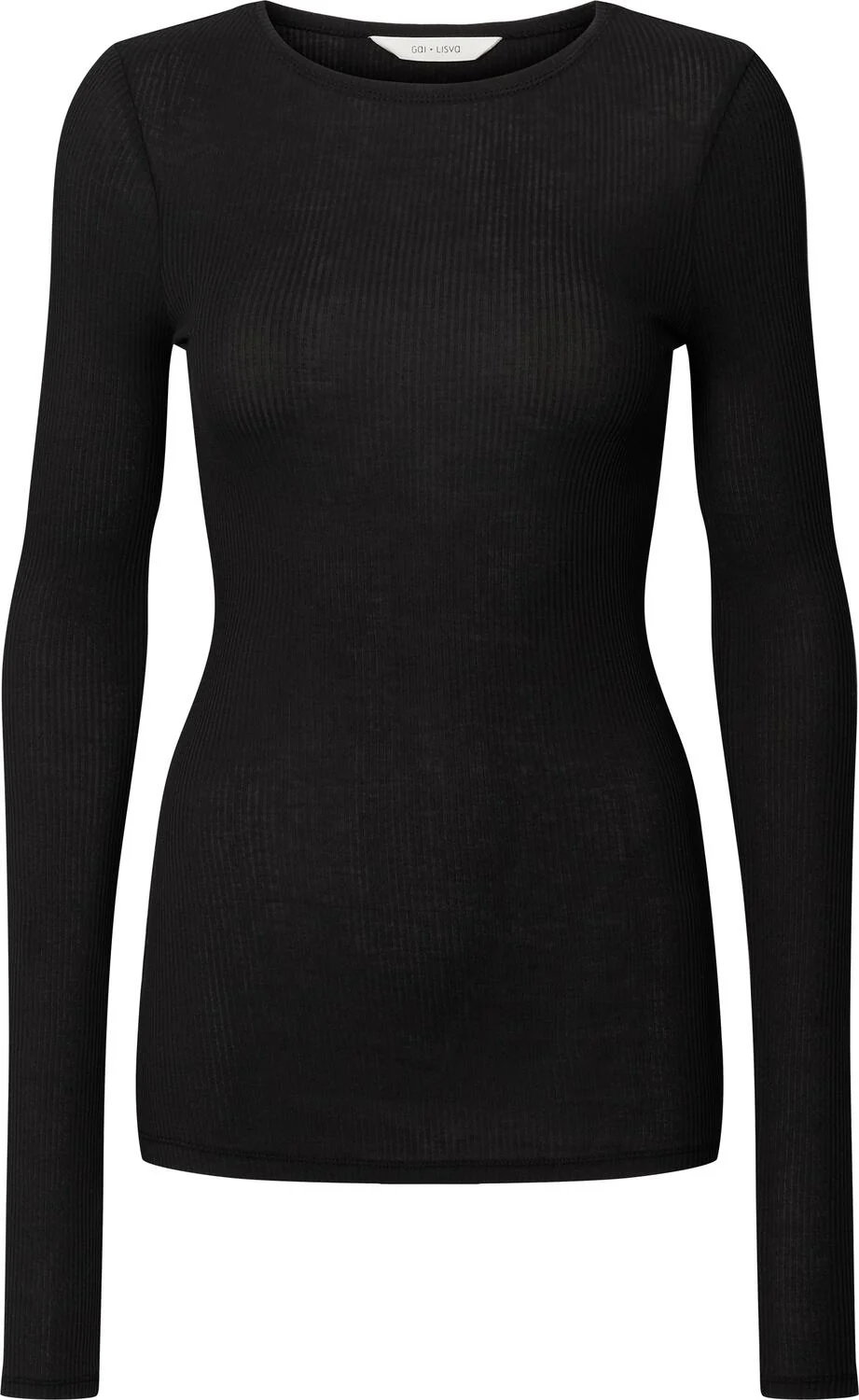Lise rib langærmet t-shirt - Sort - Image 2