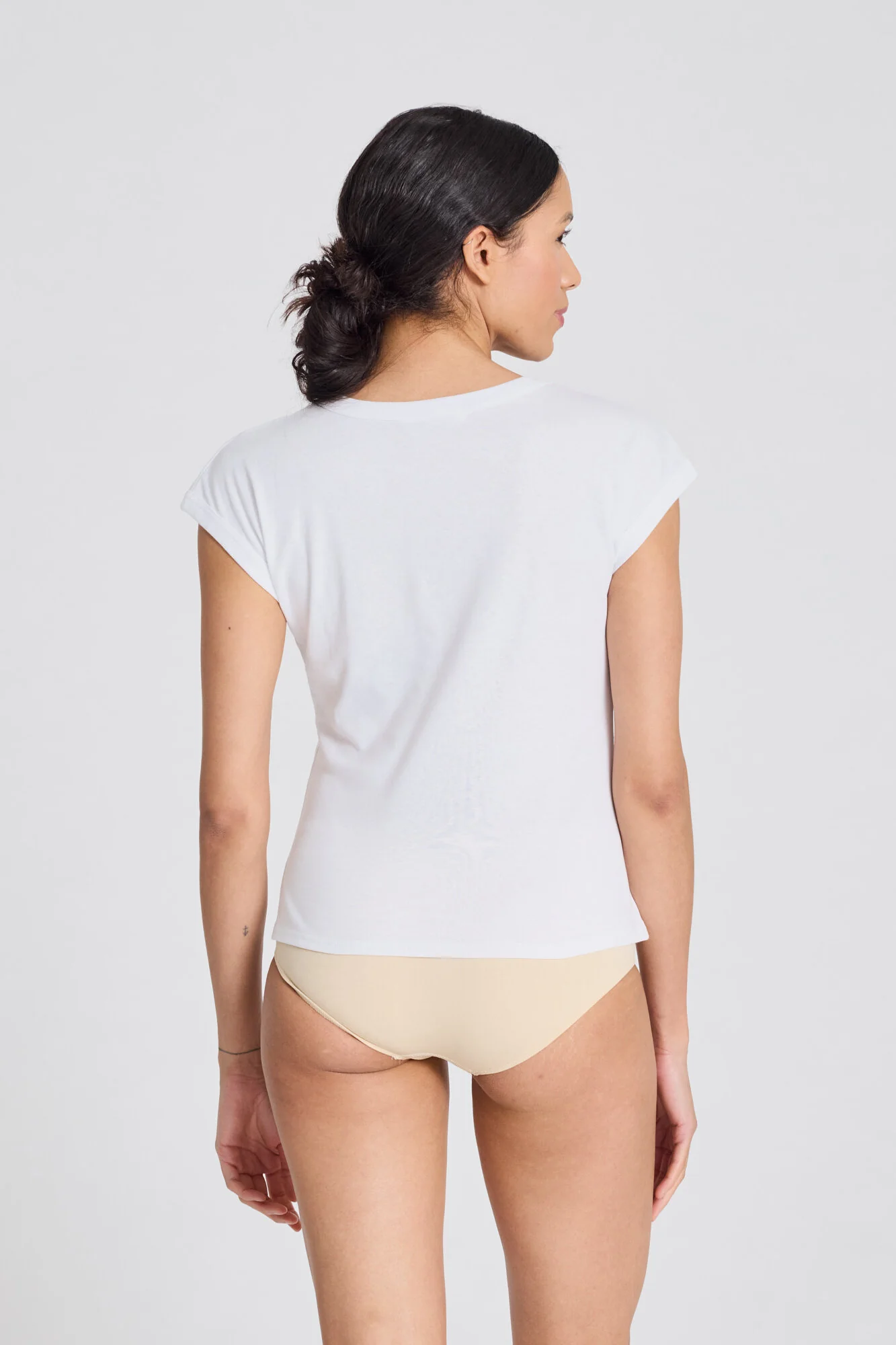 Malou Cotton Rib t-shirt - hvid - Image 3