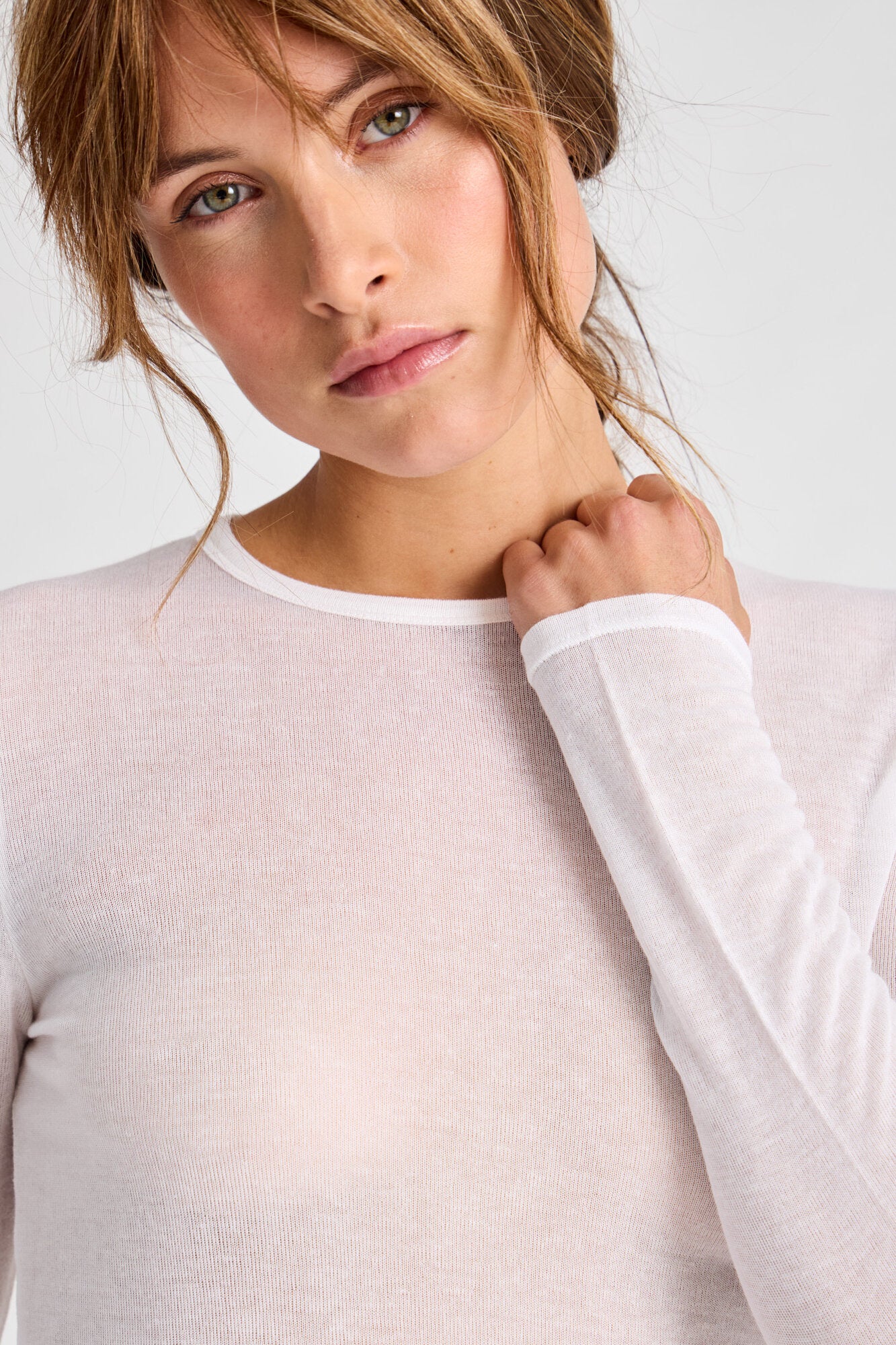 Thyra Wool langærmet t-shirt - hvid - Image 4