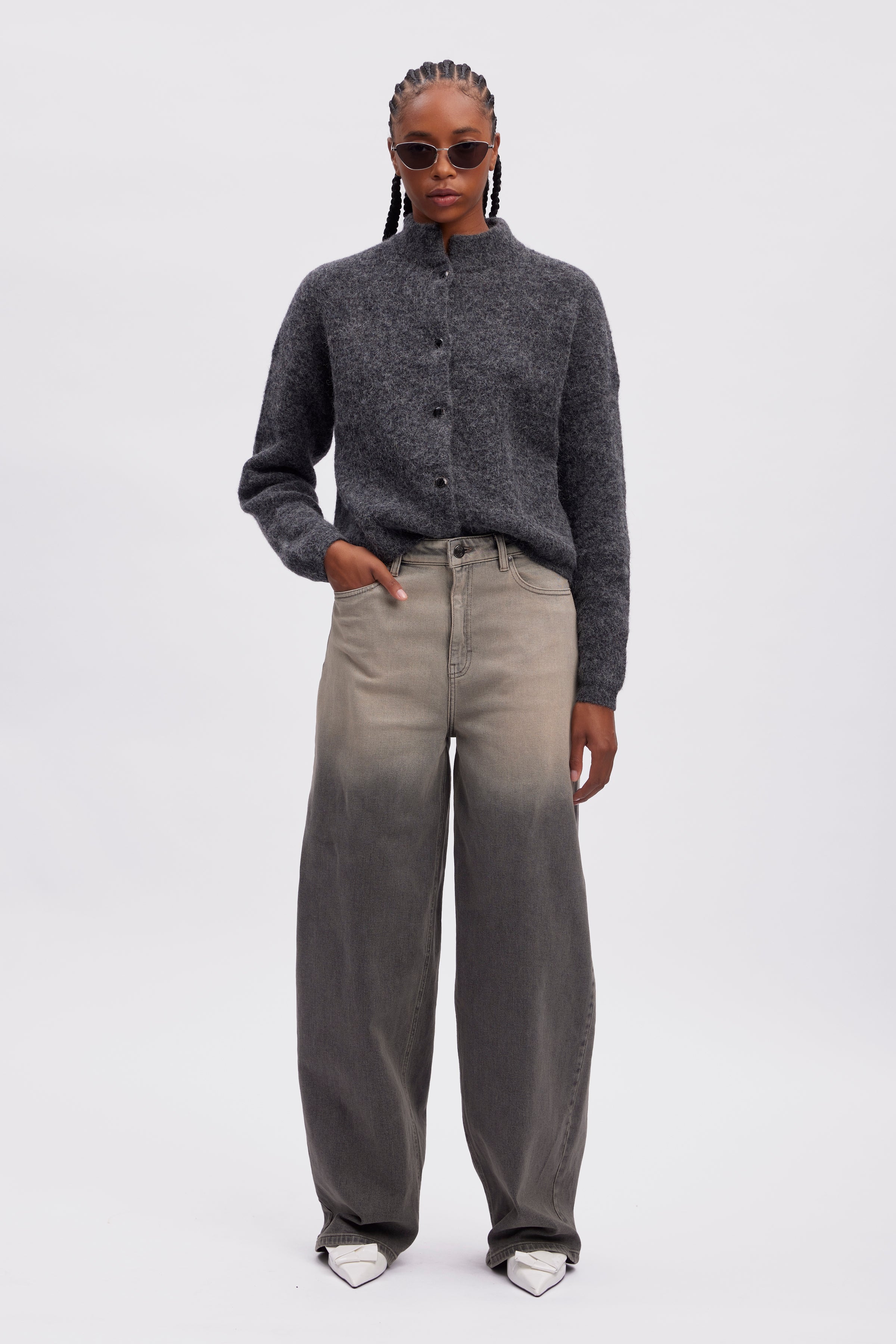 AlphaGZ uldcardigan - Charcoal Melange - Image 3