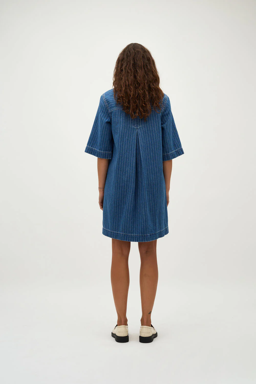 Mira denimkjole - P52 Midt blue stripe - Image 6