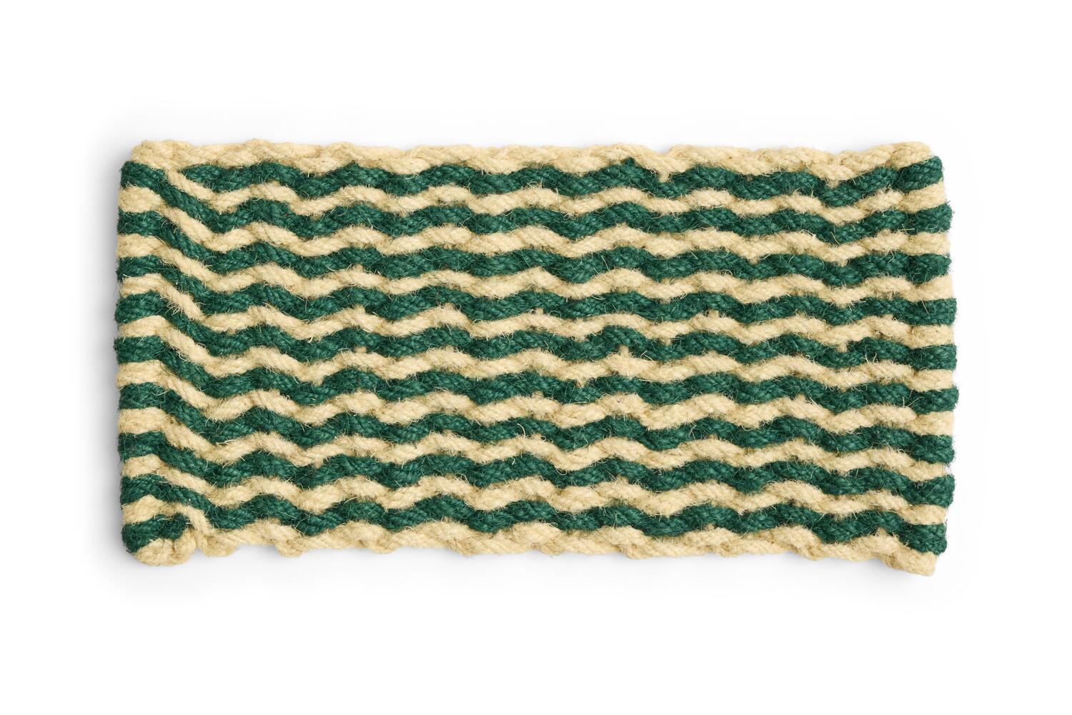 Coco wave dørmåtte, grøn/creme - B40 x L80 cm.
