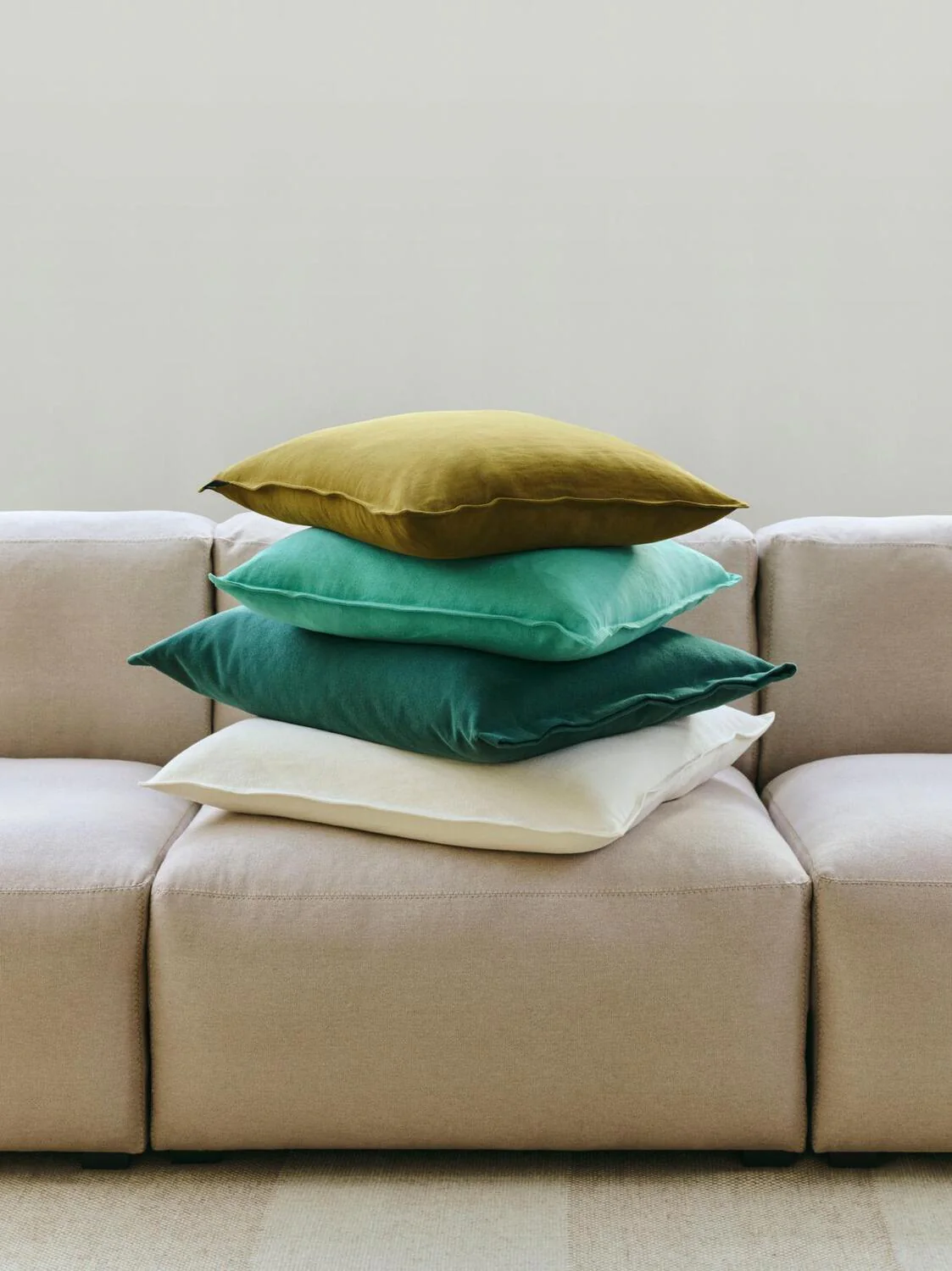 Linen pudebetræk, 50x50 cm - Emerald Green - Image 2