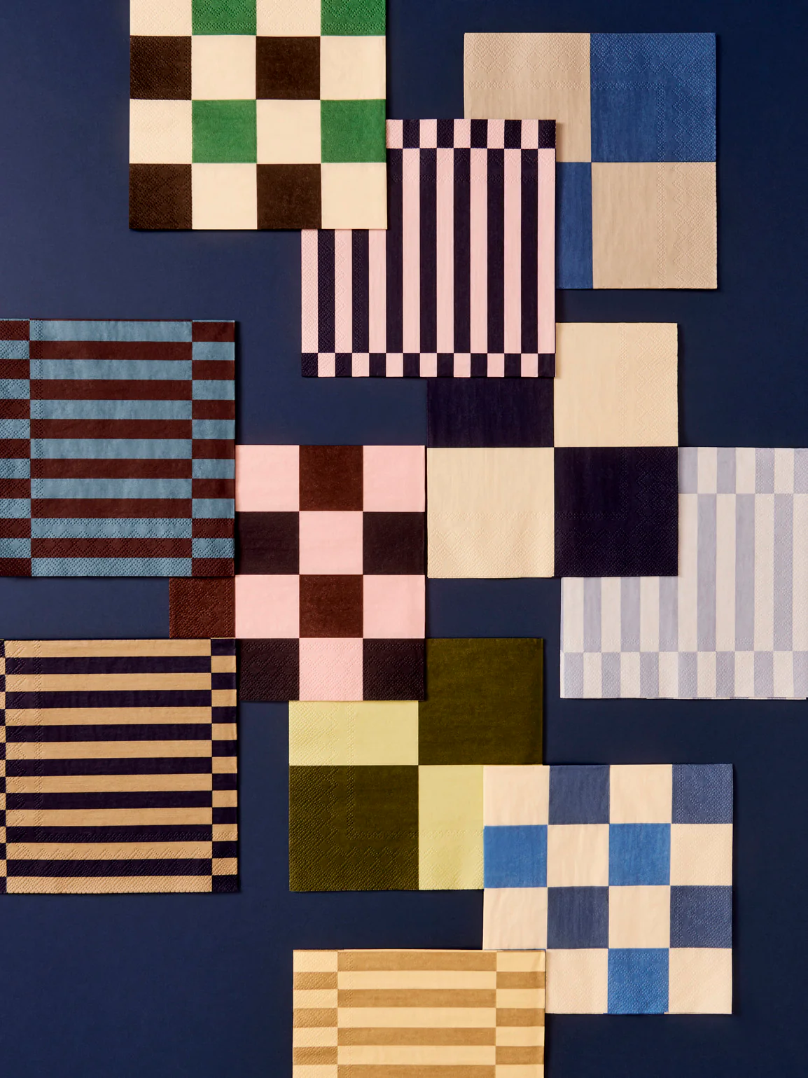 Pattern servietter, råhvid/grøn/sort - 33x33 cm. - Image 3