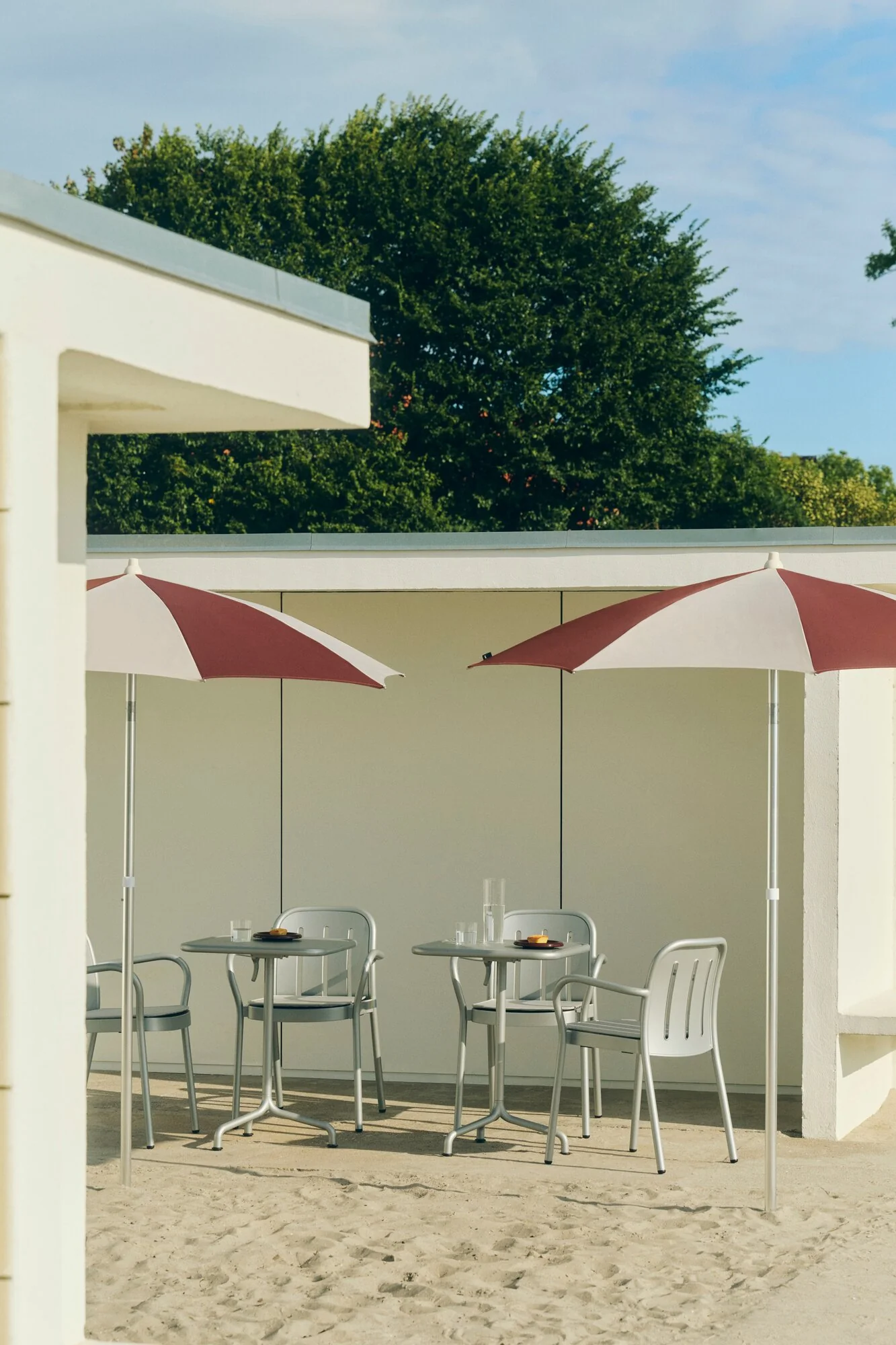Terrazza Octagon parasol, Ø200 cm - Off-white/Burgundy - Image 3