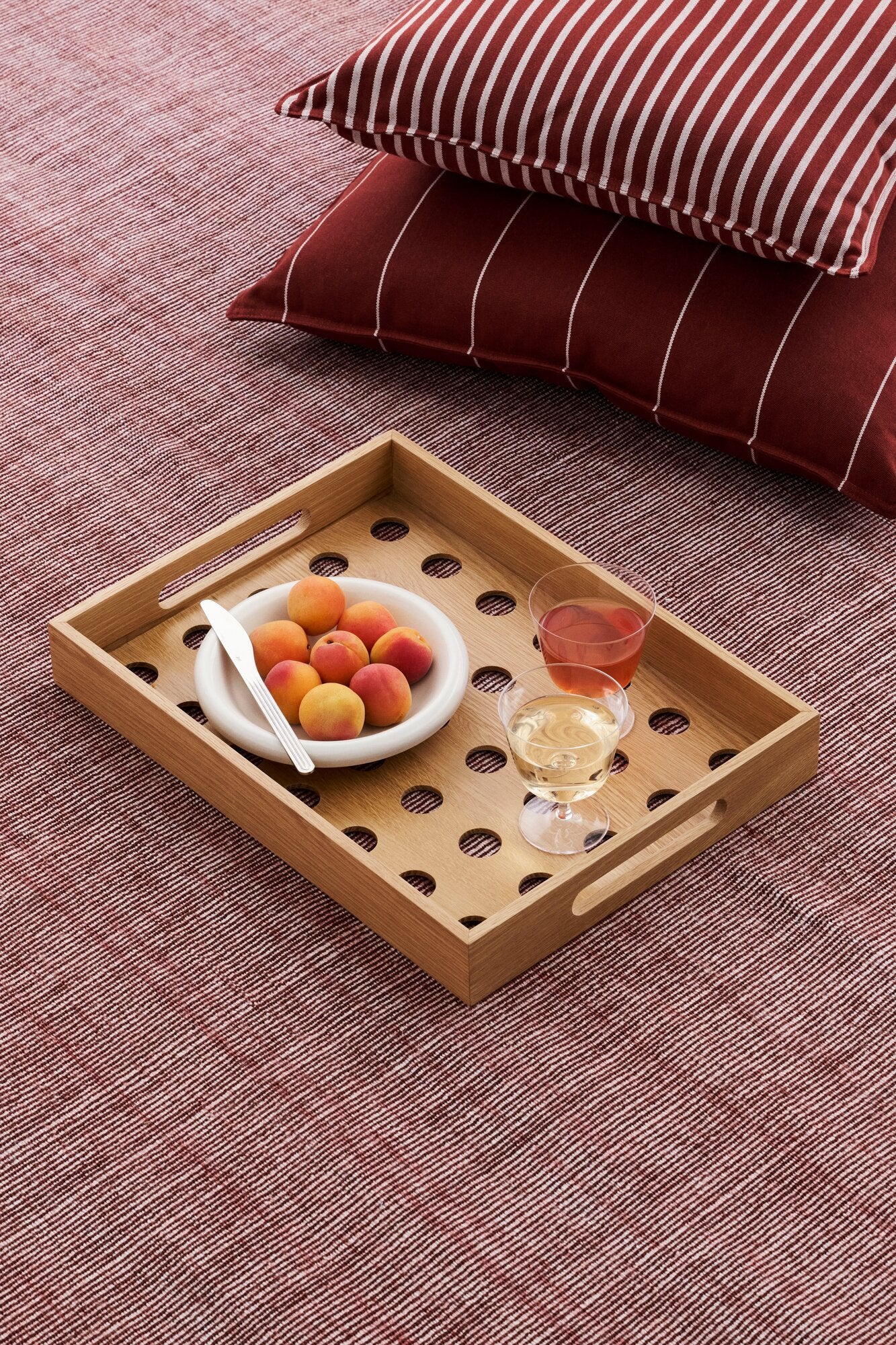 Terrazza pudebetræk, 60x60 cm - Terracotta Narrow Stripe - Image 4