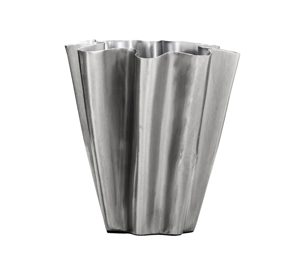 Flood vase, Børstet Sølvfinish - H13 cm