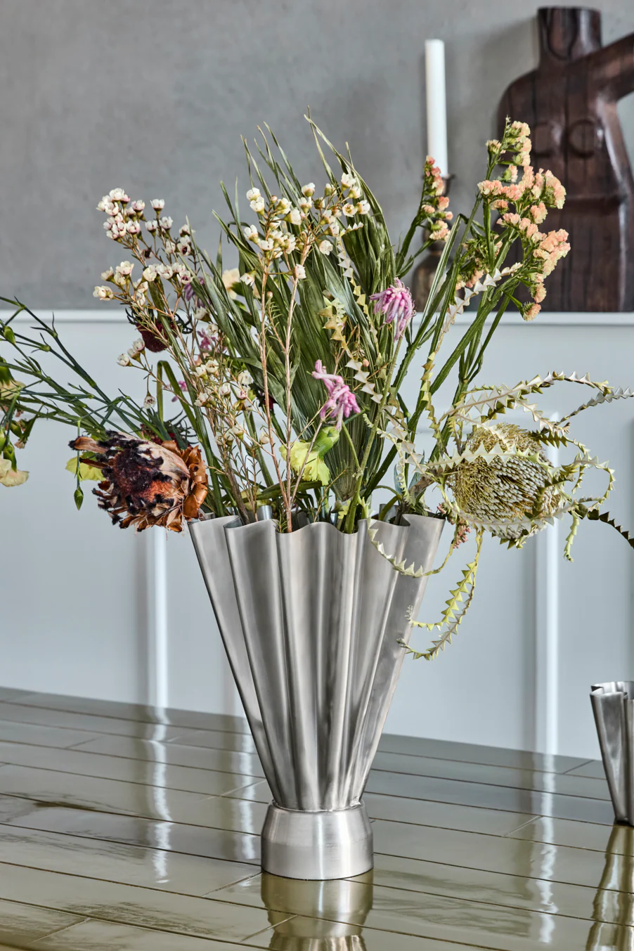 Flood vase, Børstet Sølvfinish - H33 cm - Image 2