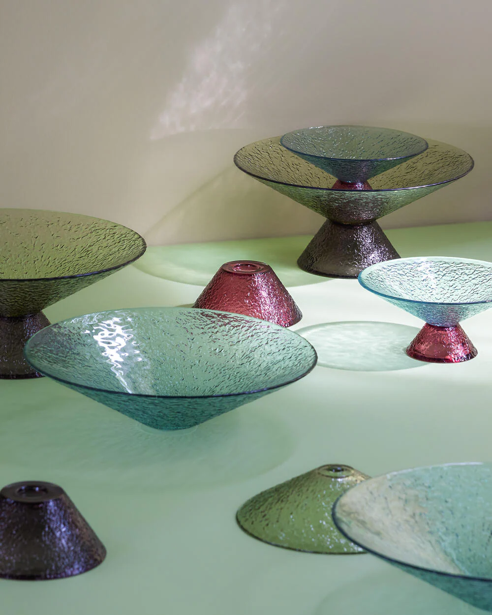 Bonbon glasskål, stor - blå/rød - Image 5
