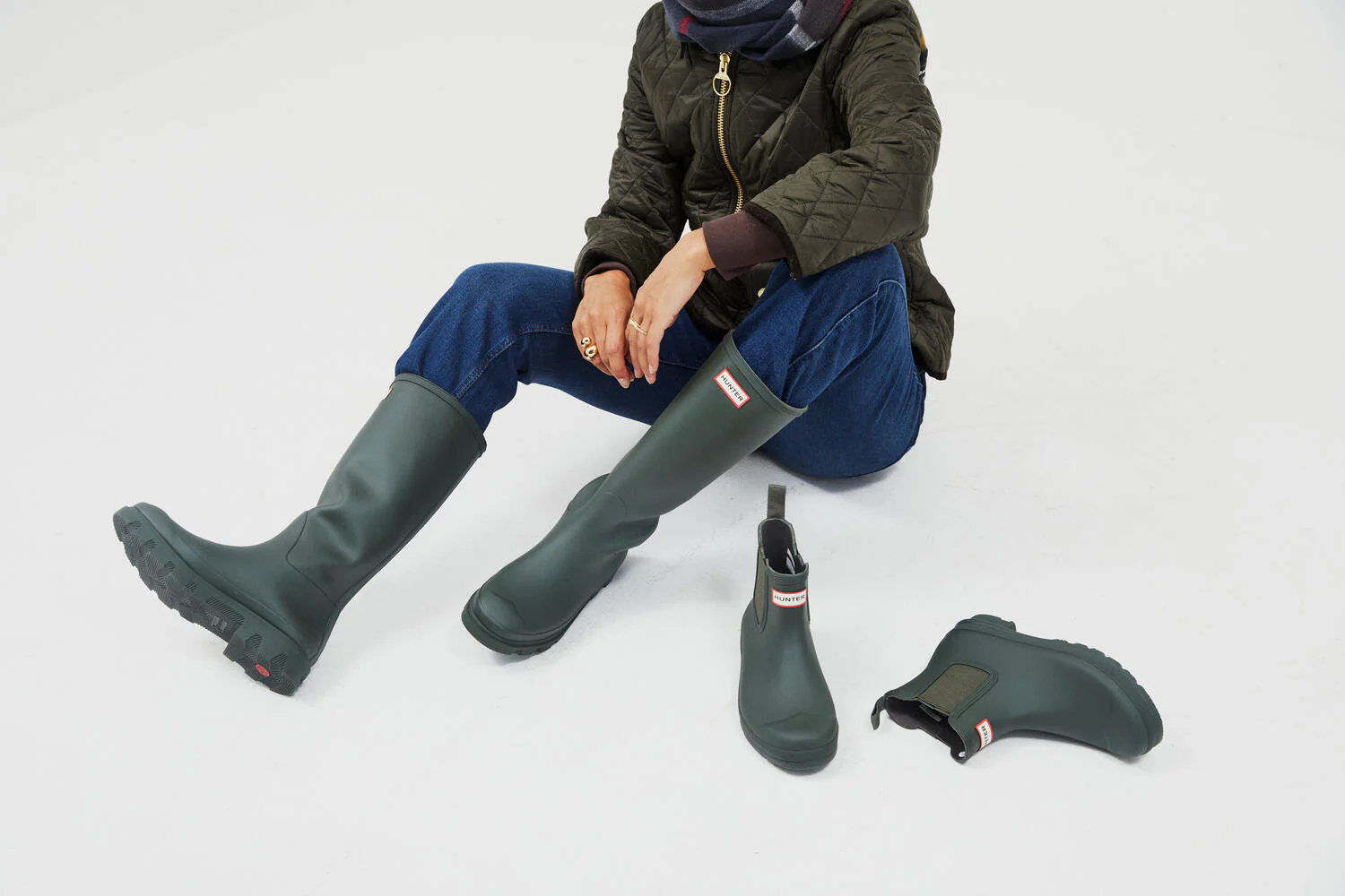Downpour Short gummistøvler - Dark Olive - Image 2