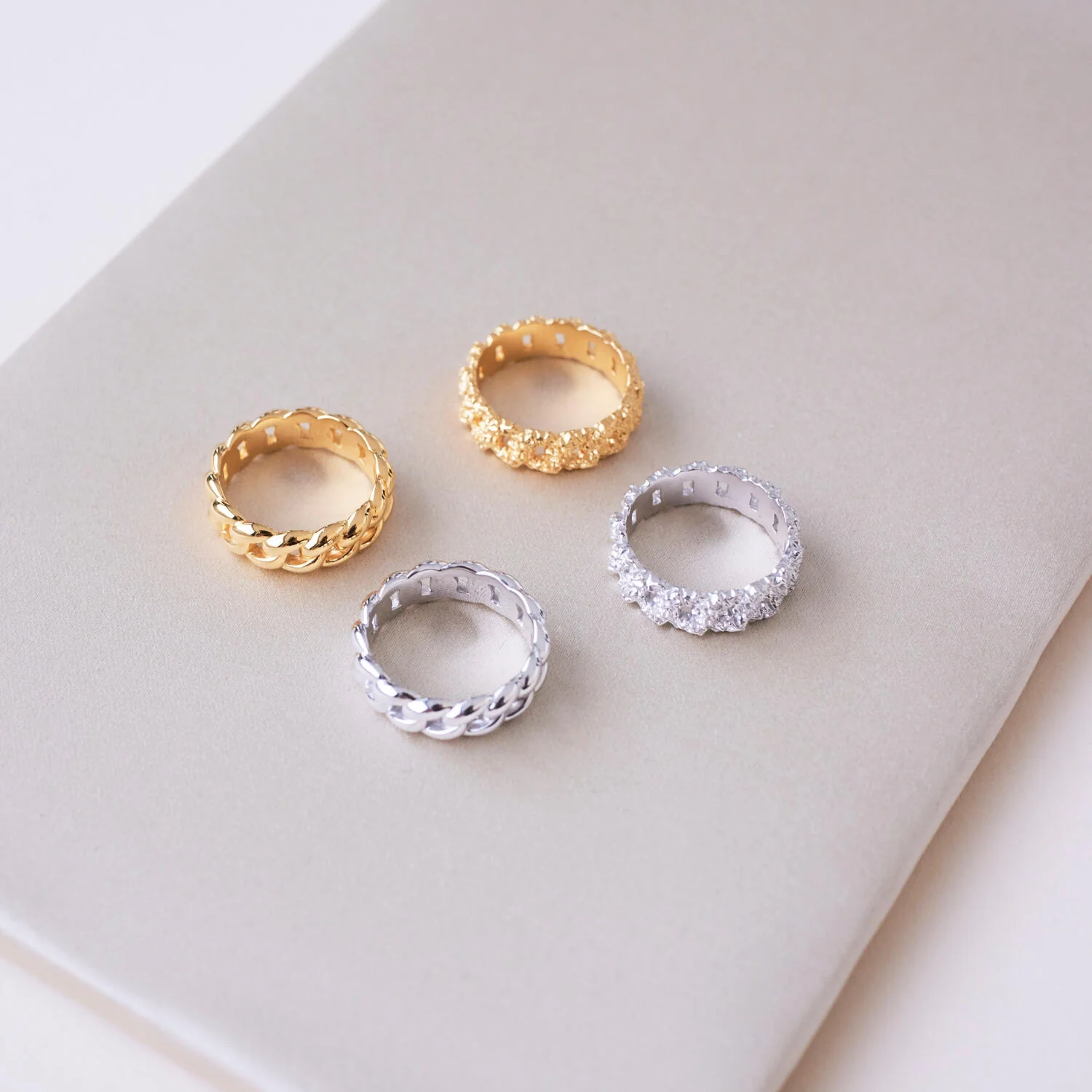 IX Crunchy Curb ring - forgyldt - Image 2