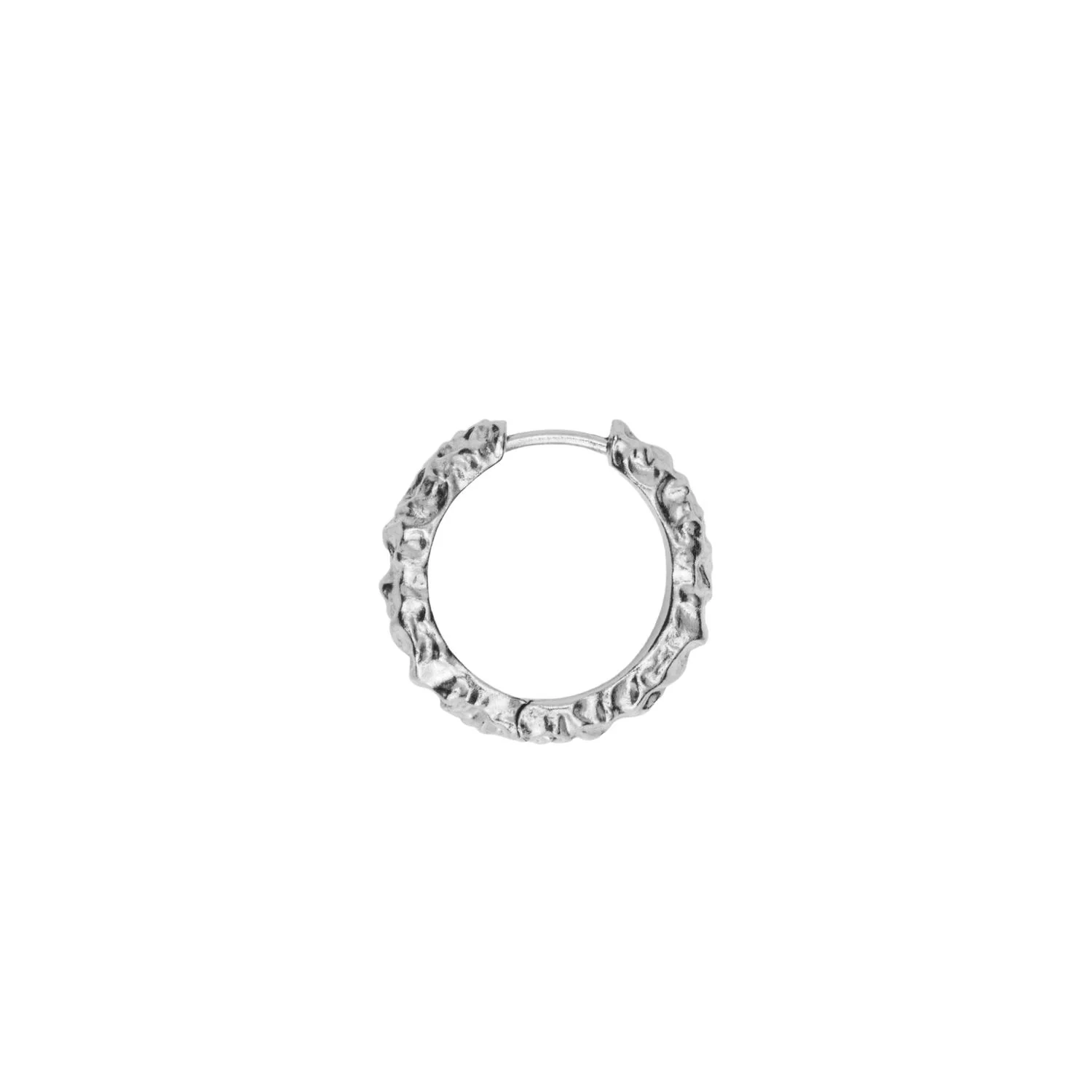 IX Crunchy Edge ørering - sølv