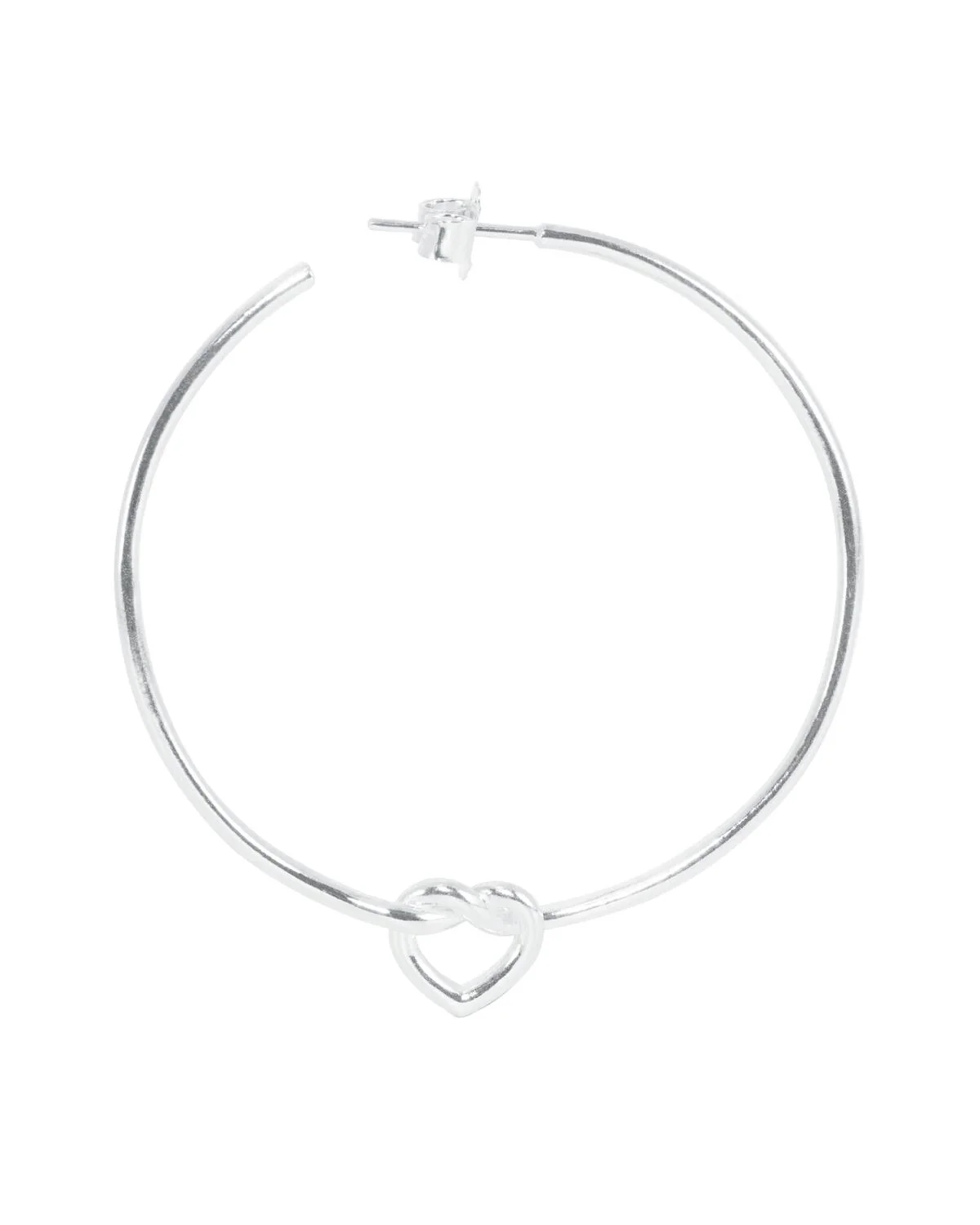 Big Tied Heart hoop - sølv