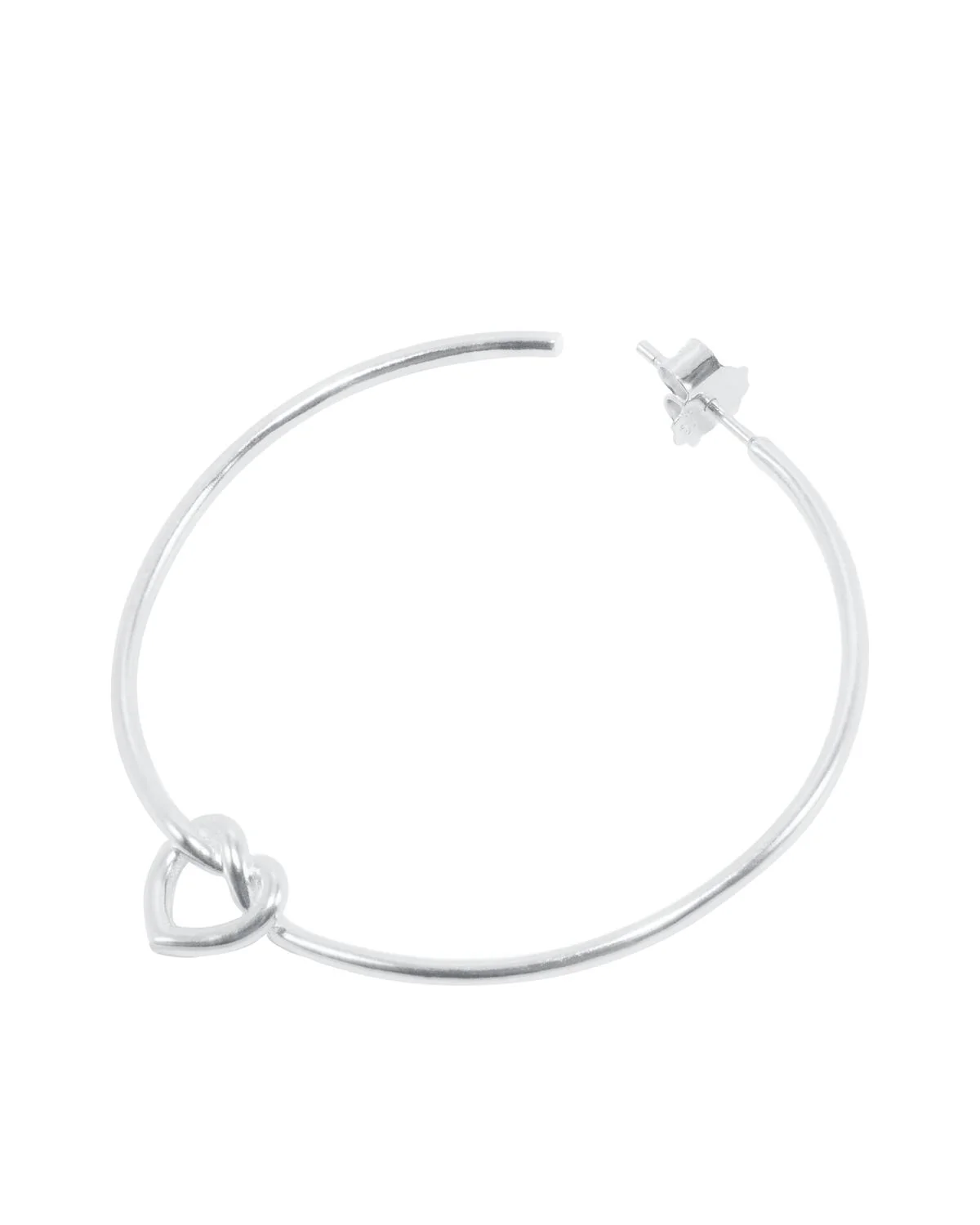 Big Tied Heart hoop - sølv - Image 4