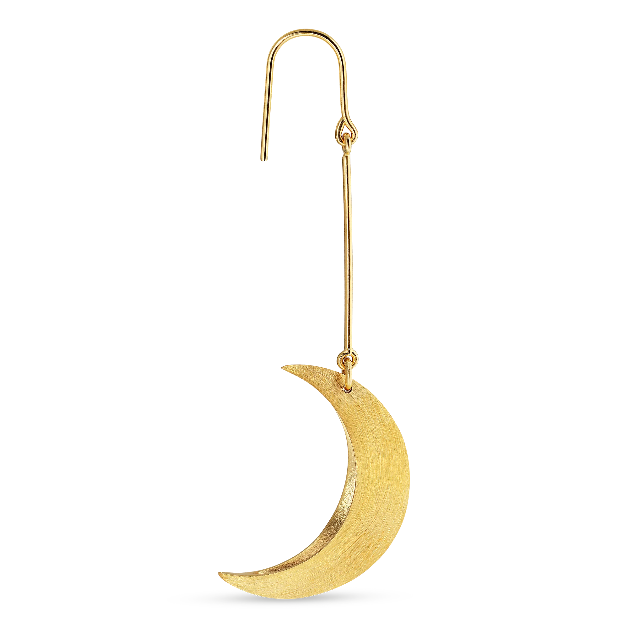 Half Moon hængeørering - forgyldt