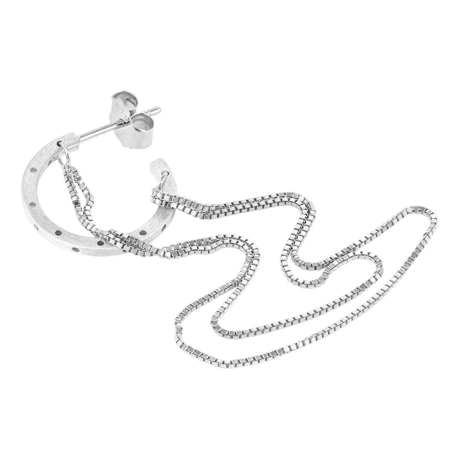 Orbis Chain ørering - sølv - Image 3