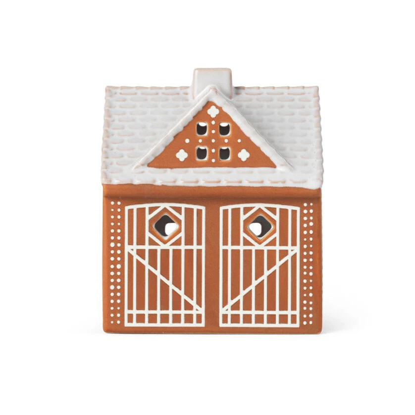 Gingerbread Lyshus Julestald, brun - H11.5 cm. - Image 5