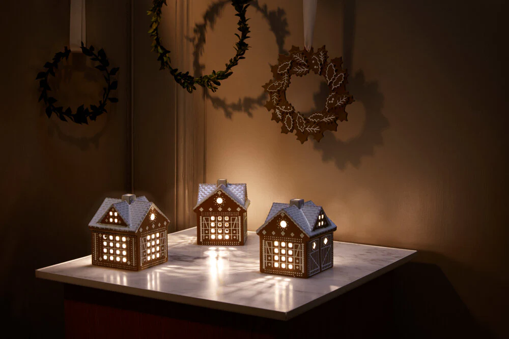 Gingerbread Lyshus Julestald, brun - H11.5 cm. - Image 8
