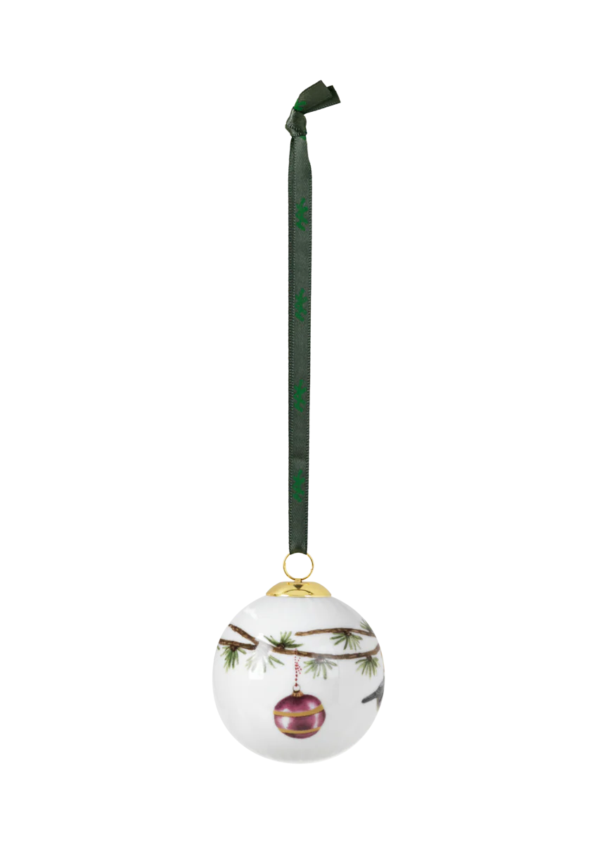 Hammershøi Christmas kugle 2019, hvid m. deko - Ø6 cm. - Image 3