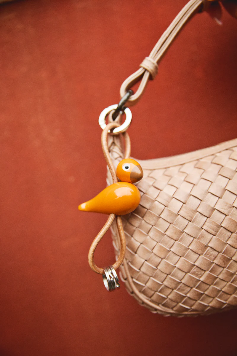 Fugl Sølvtonet nøglering - orange - Image 4