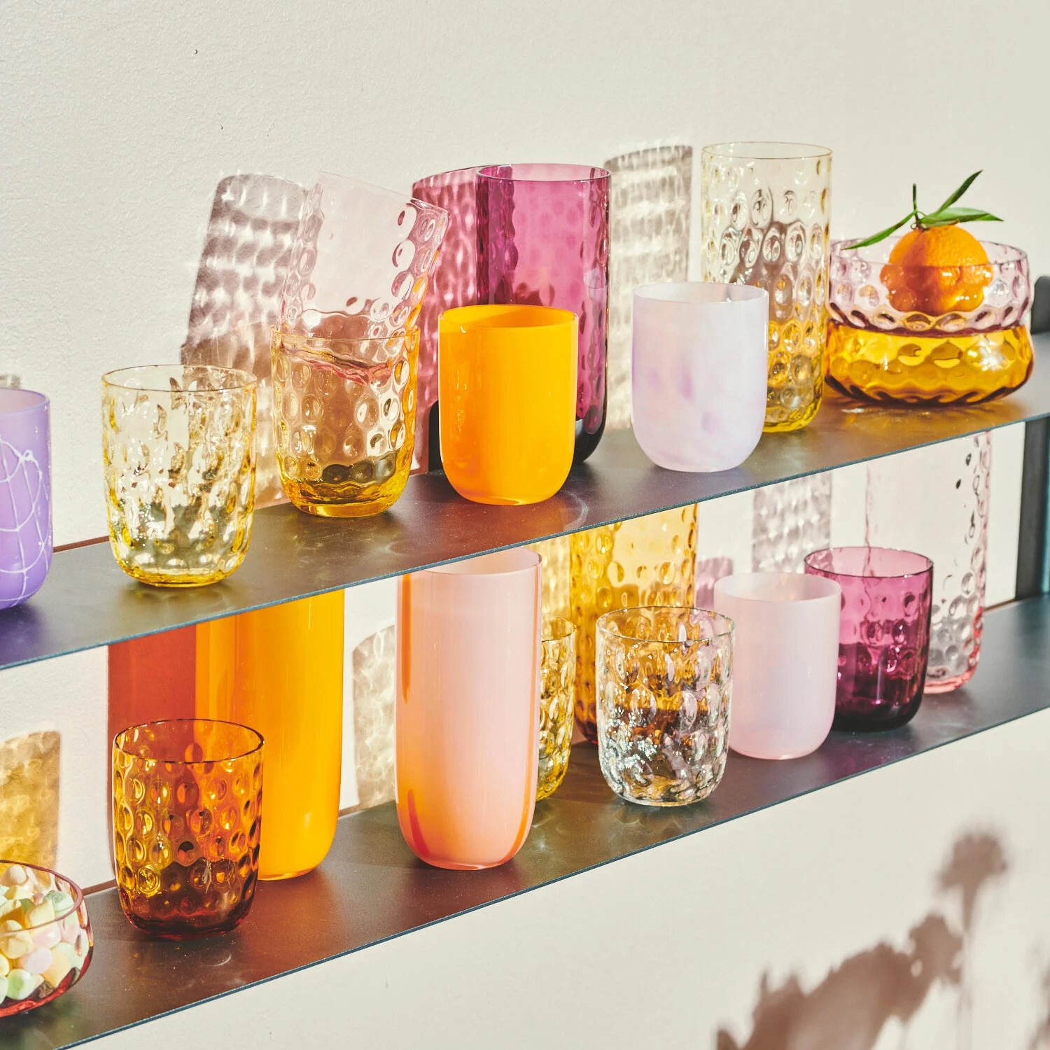 Flow Longdrink glas, orange/prikker - 40 cl. - Image 3