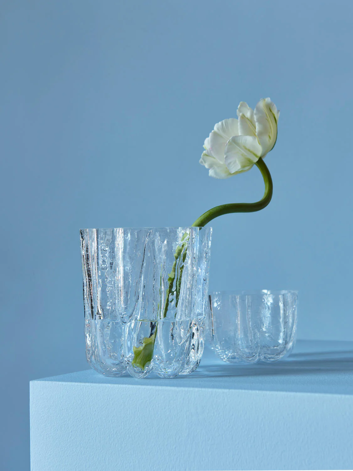 Crackle vase, klar - H12 cm - Image 2