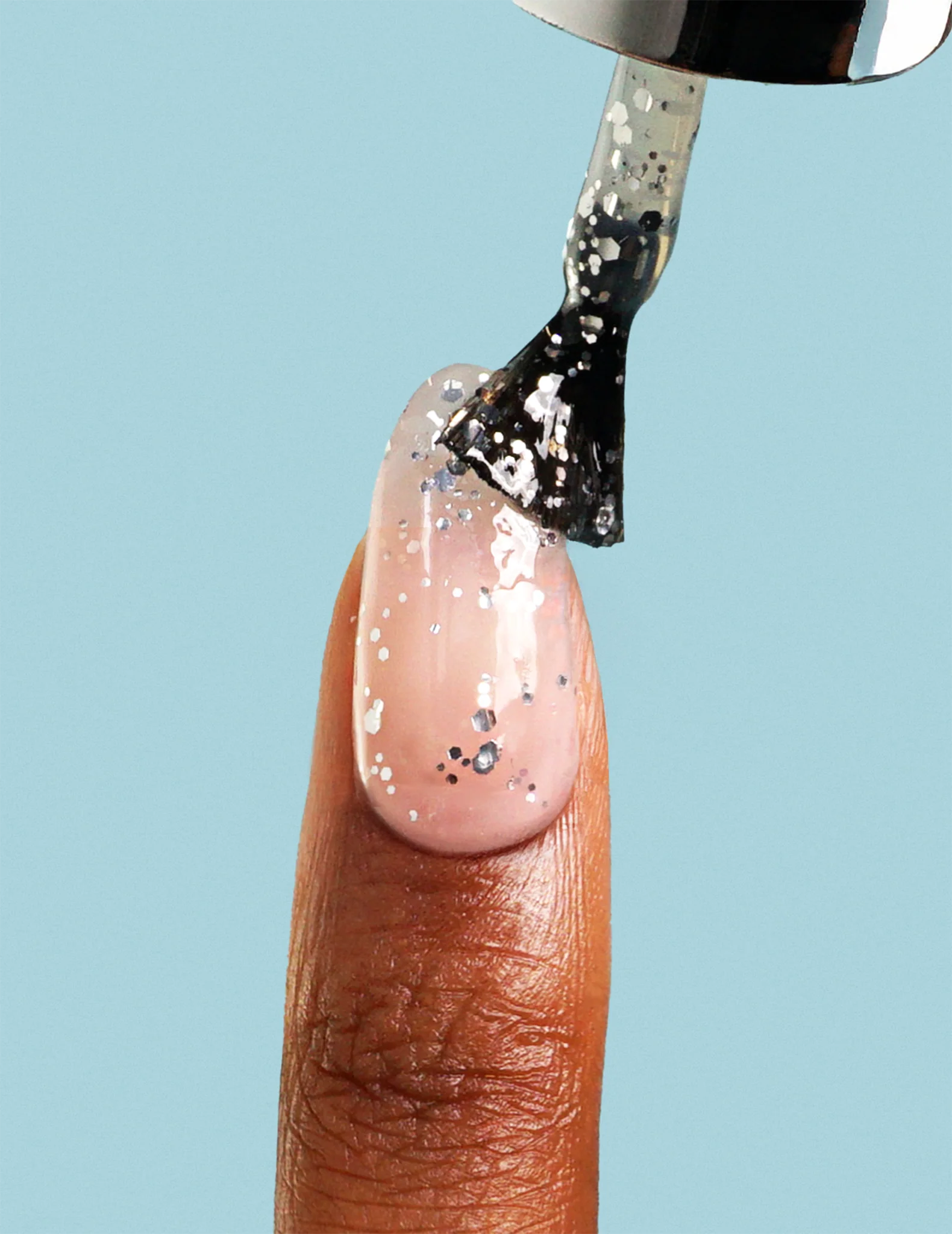 Single Gel Topcoat neglelak - Silver Glitter - Image 2