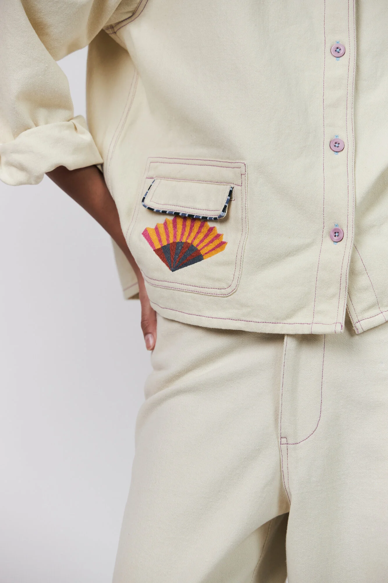 AprilLL denimjakke - creme - Image 8