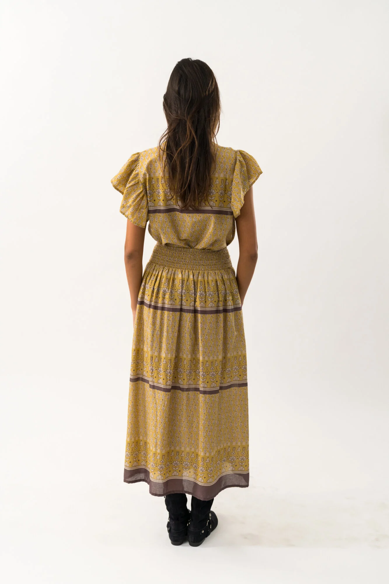 Diamond Maxi nederdel - Mustard - Image 5