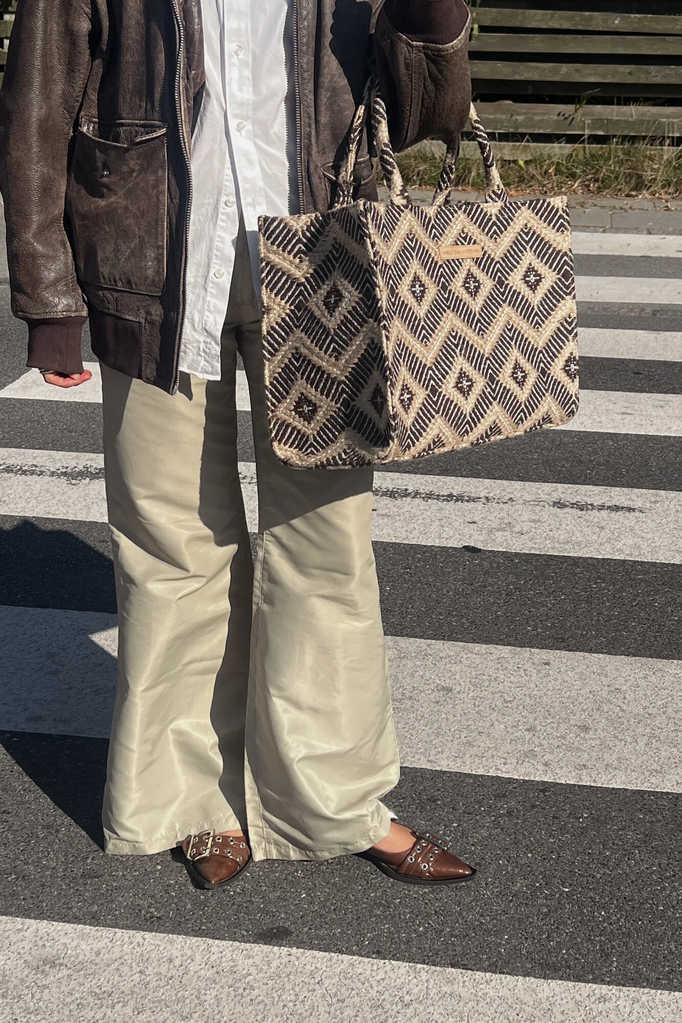 La Rambla shopper, stor - Coffee Chicory - Image 3