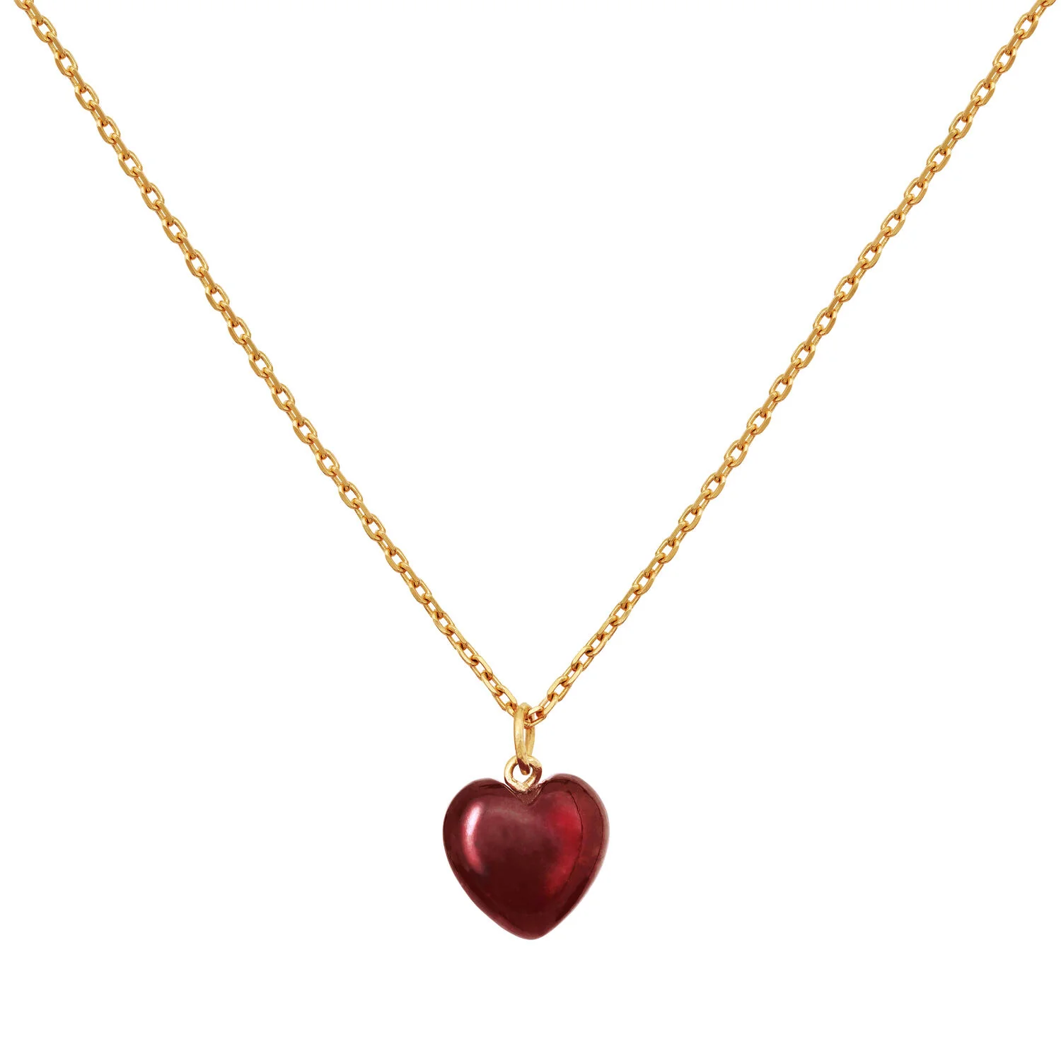 Esme Heart halskæde - Rød Jade