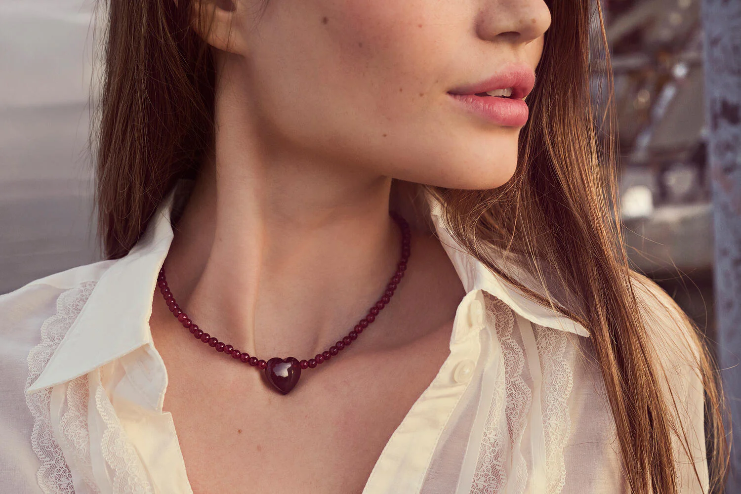 Maroon Heart halskæde - Marron - Image 8