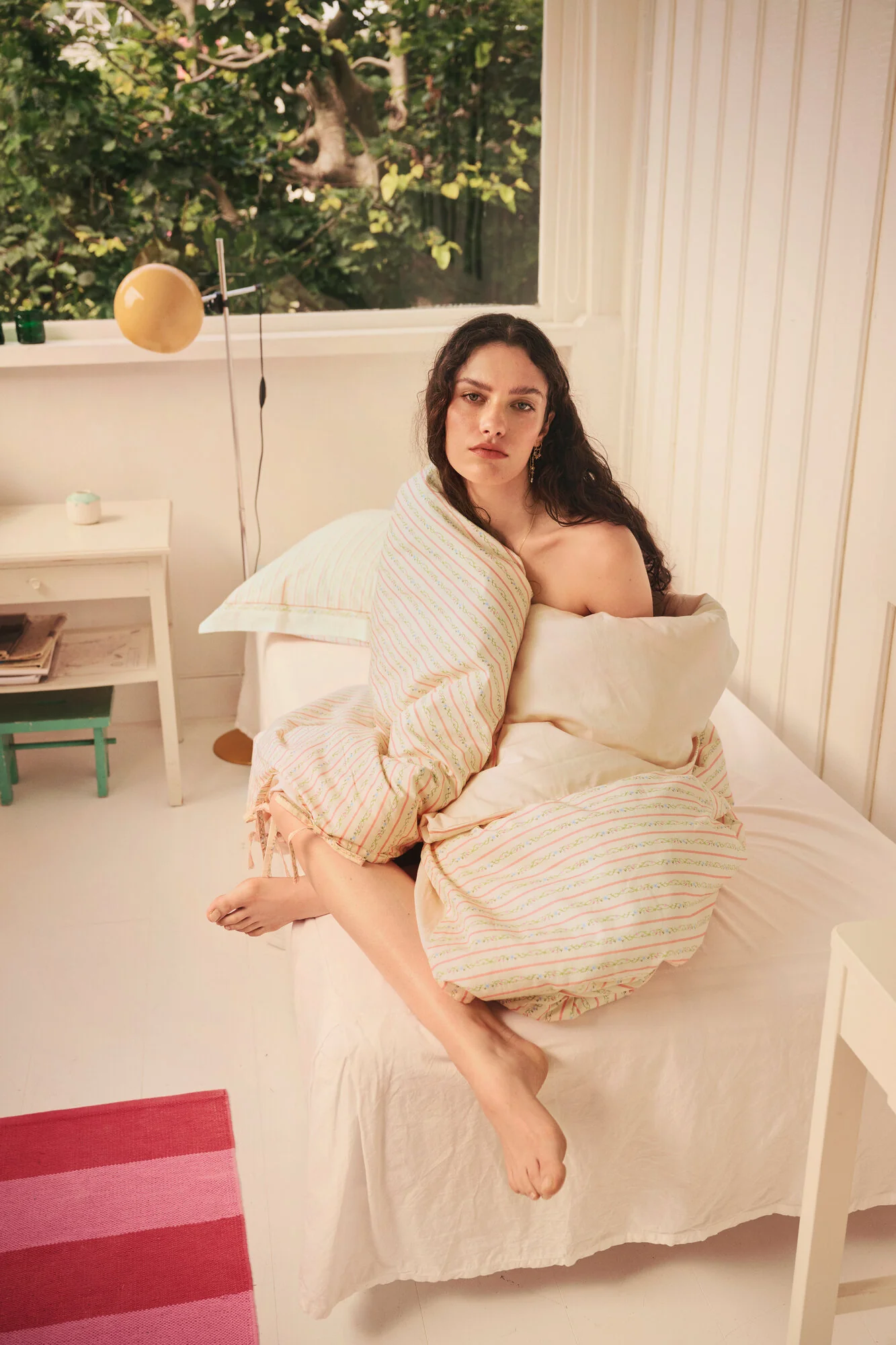 Sengesæt, 200x140 cm - Summer Stripe Peach - Image 5