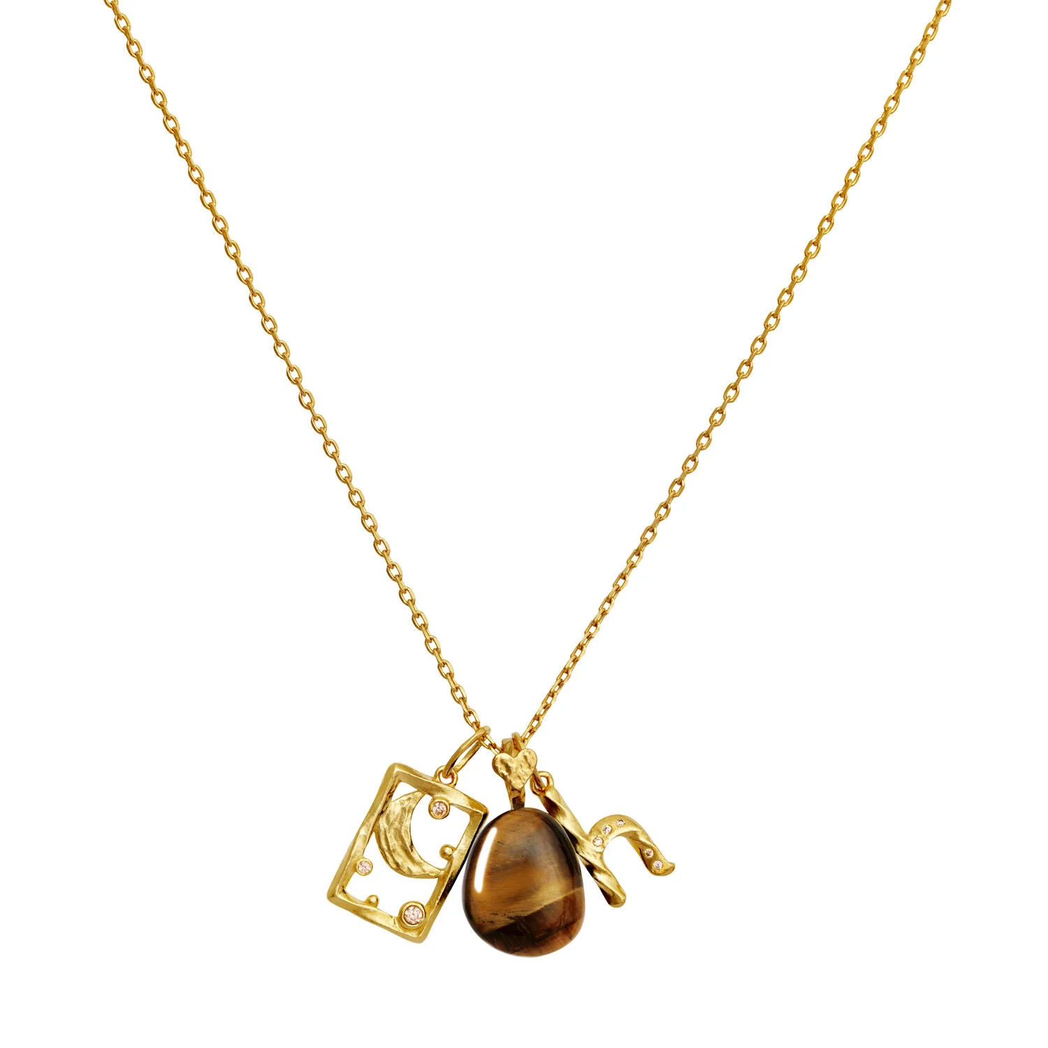 Tiger Eye Earth vedhæng - forgyldt - Image 4