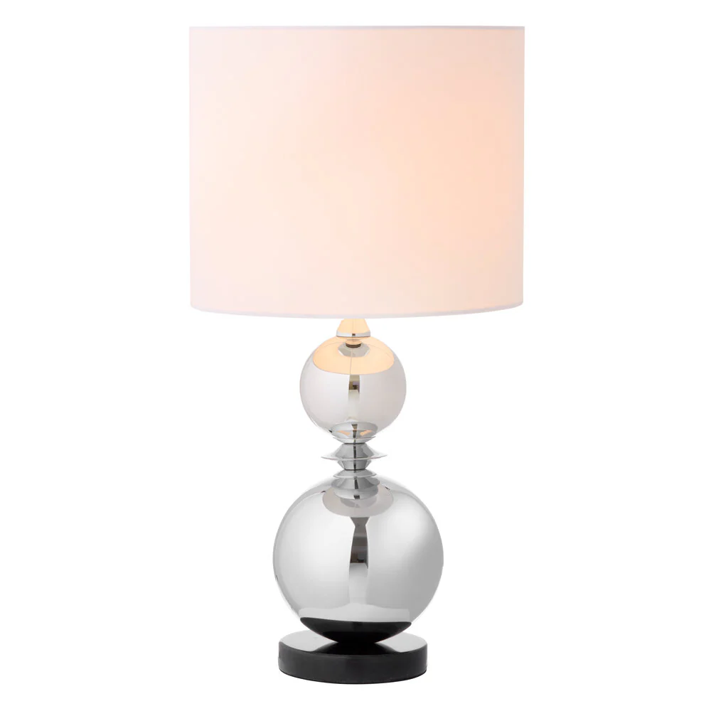 Bordlampe m. hvid tekstil skærm - H56cm - Image 2