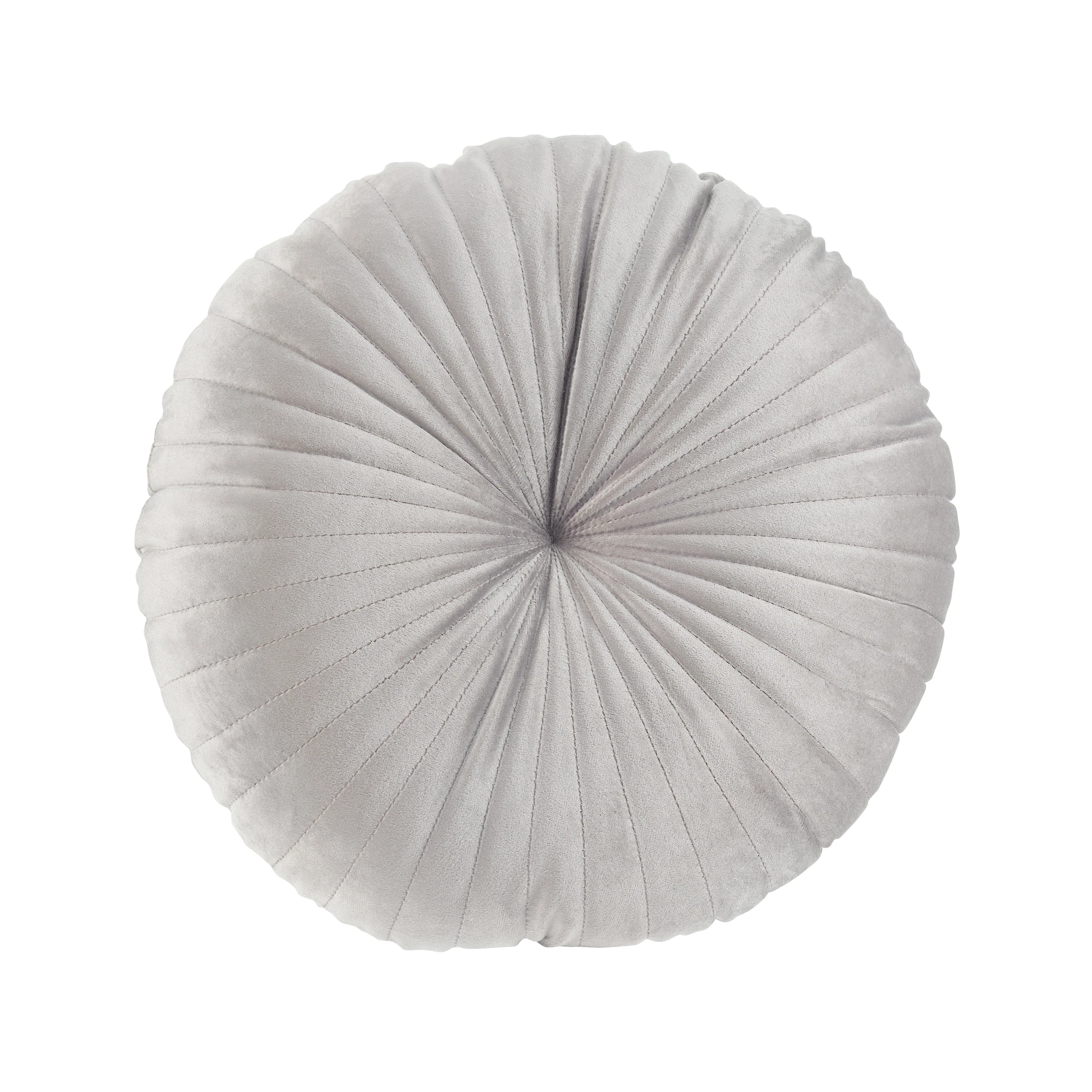 Rund velour pyntepude - Soft White