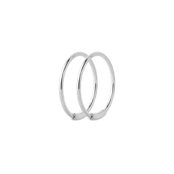 Basic Hoop øreringe - sølv - 14 mm.