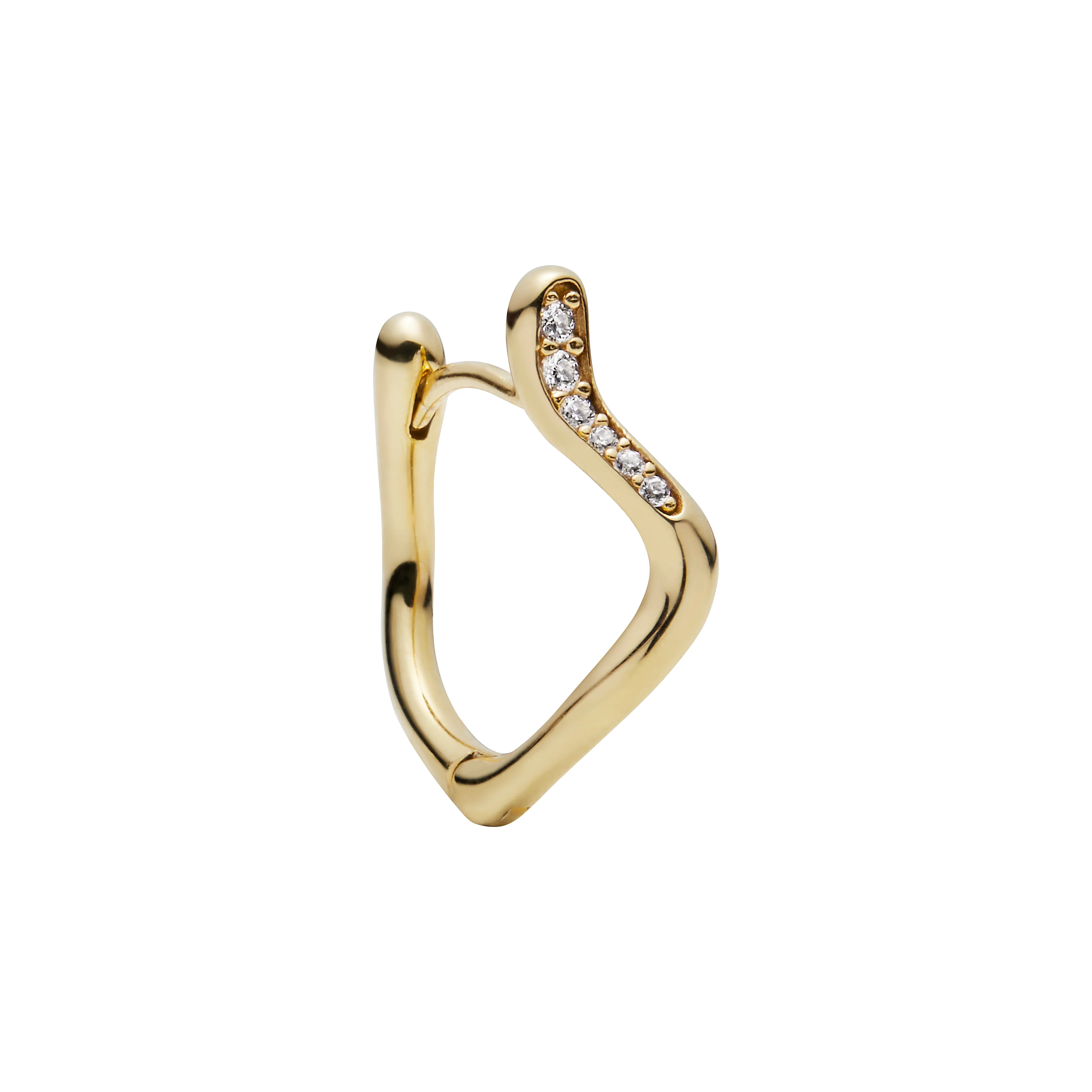 Yasmin 12 Huggie ørering - forgyldt - Image 3