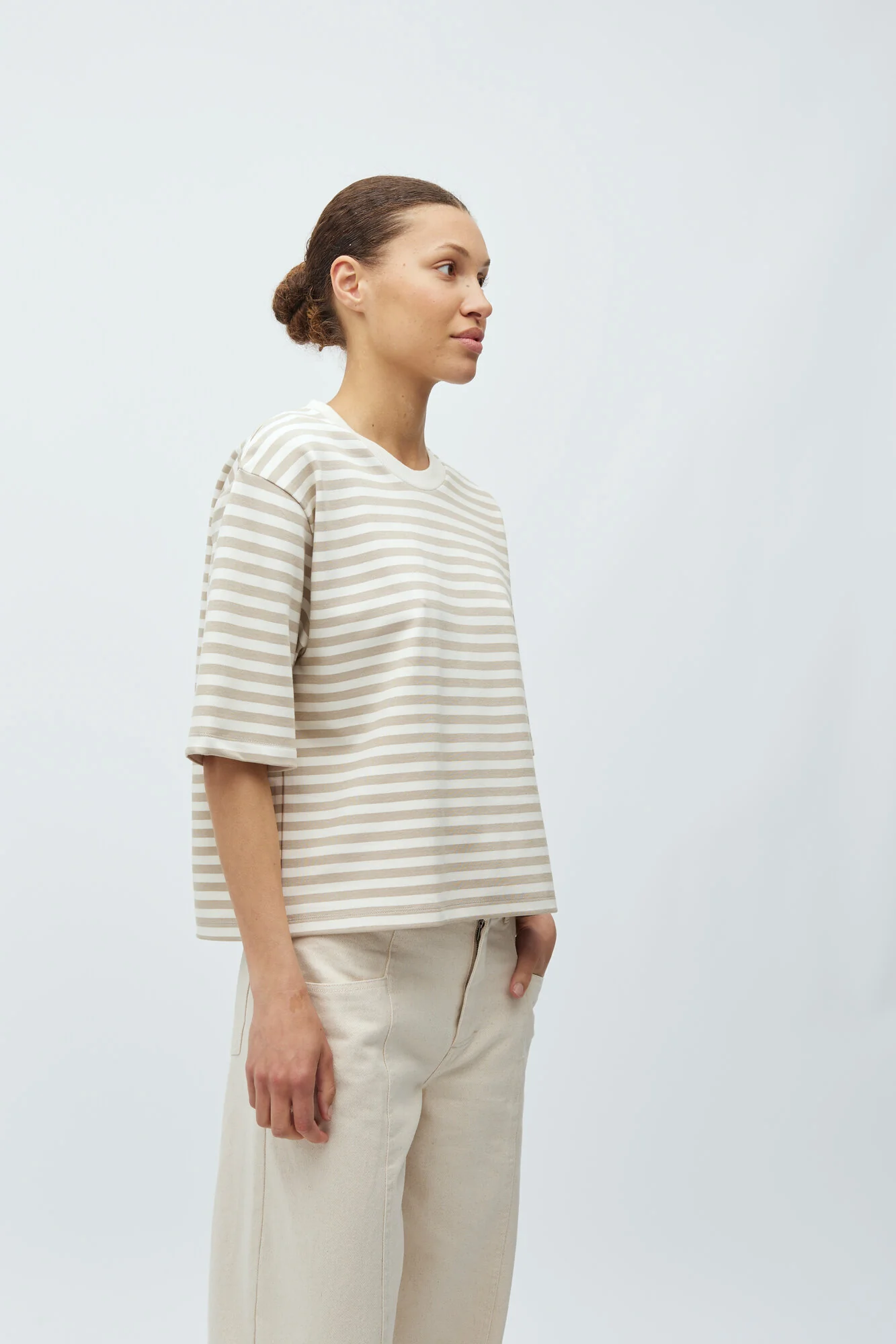 Emrys t-shirt - P49 Island Fossil Sugar Stripe - Image 5