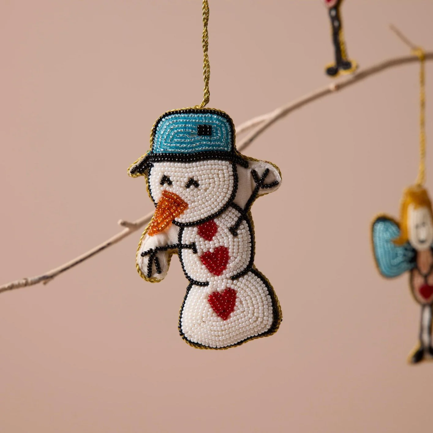 Snowman Perle juleophæng - 11 cm. - Image 3