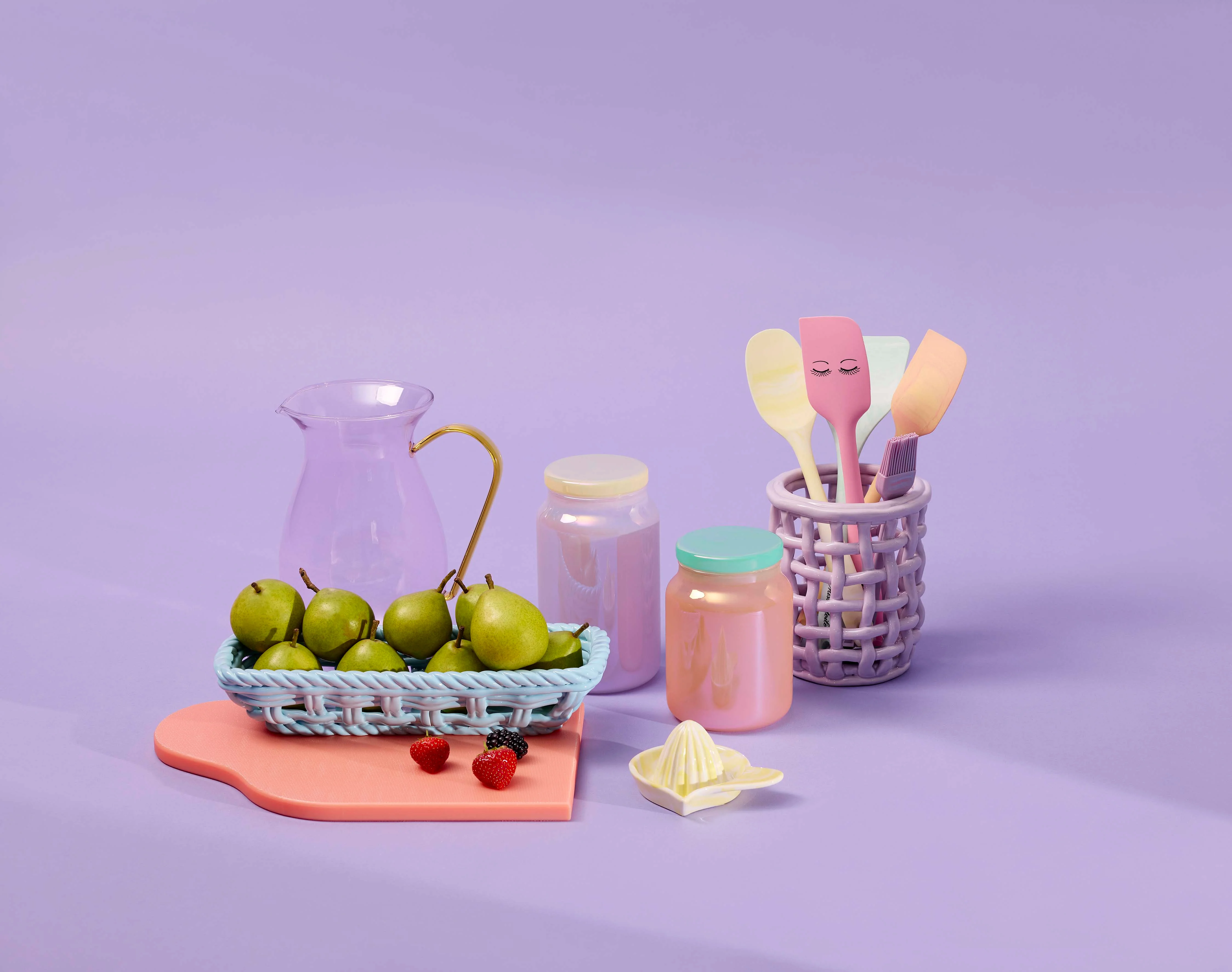 Dejskraber i marmor look, stor - gul/rosa - Image 3