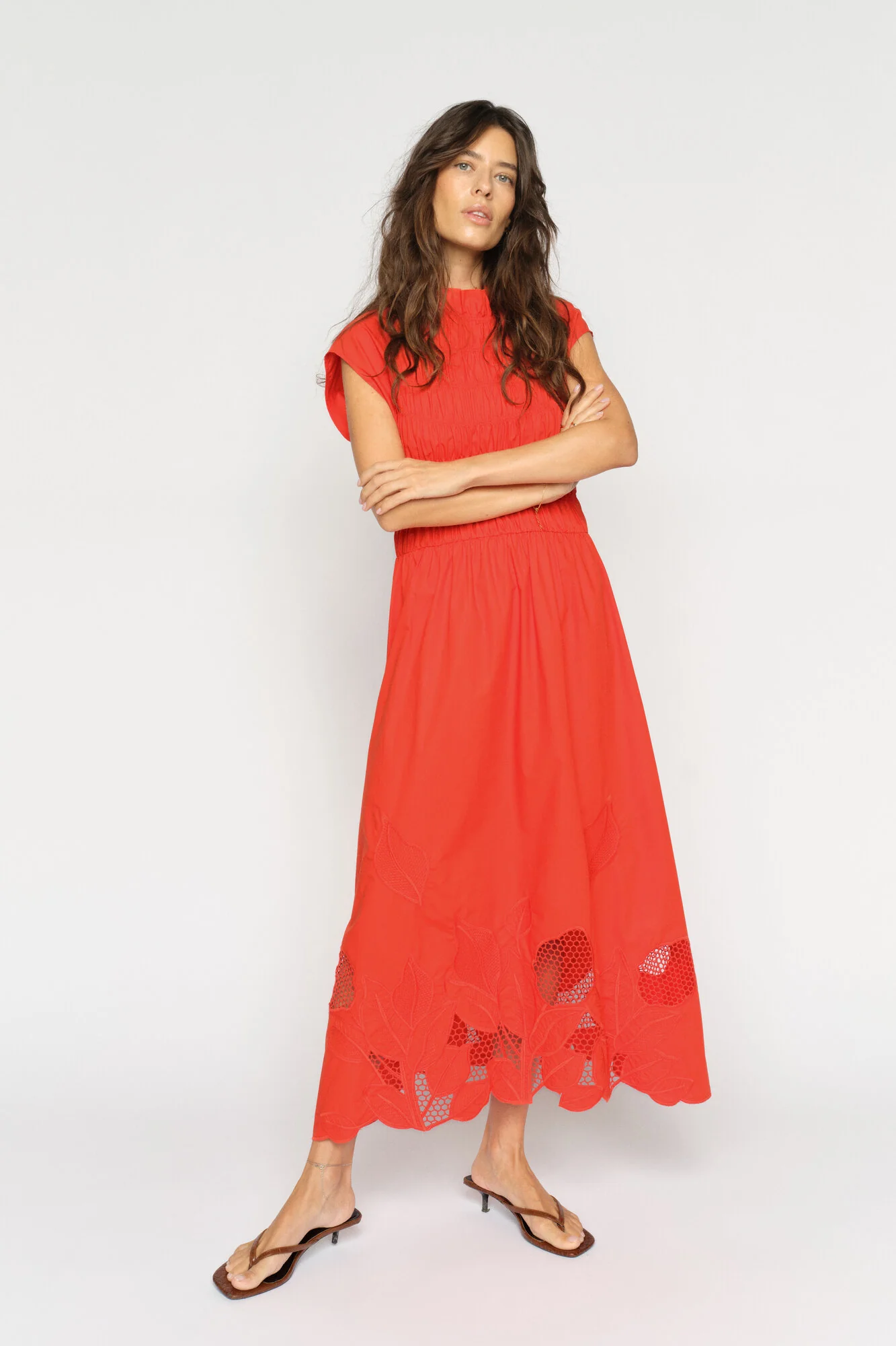 Aria Mono lang kjole – Spicy Orange - Image 4