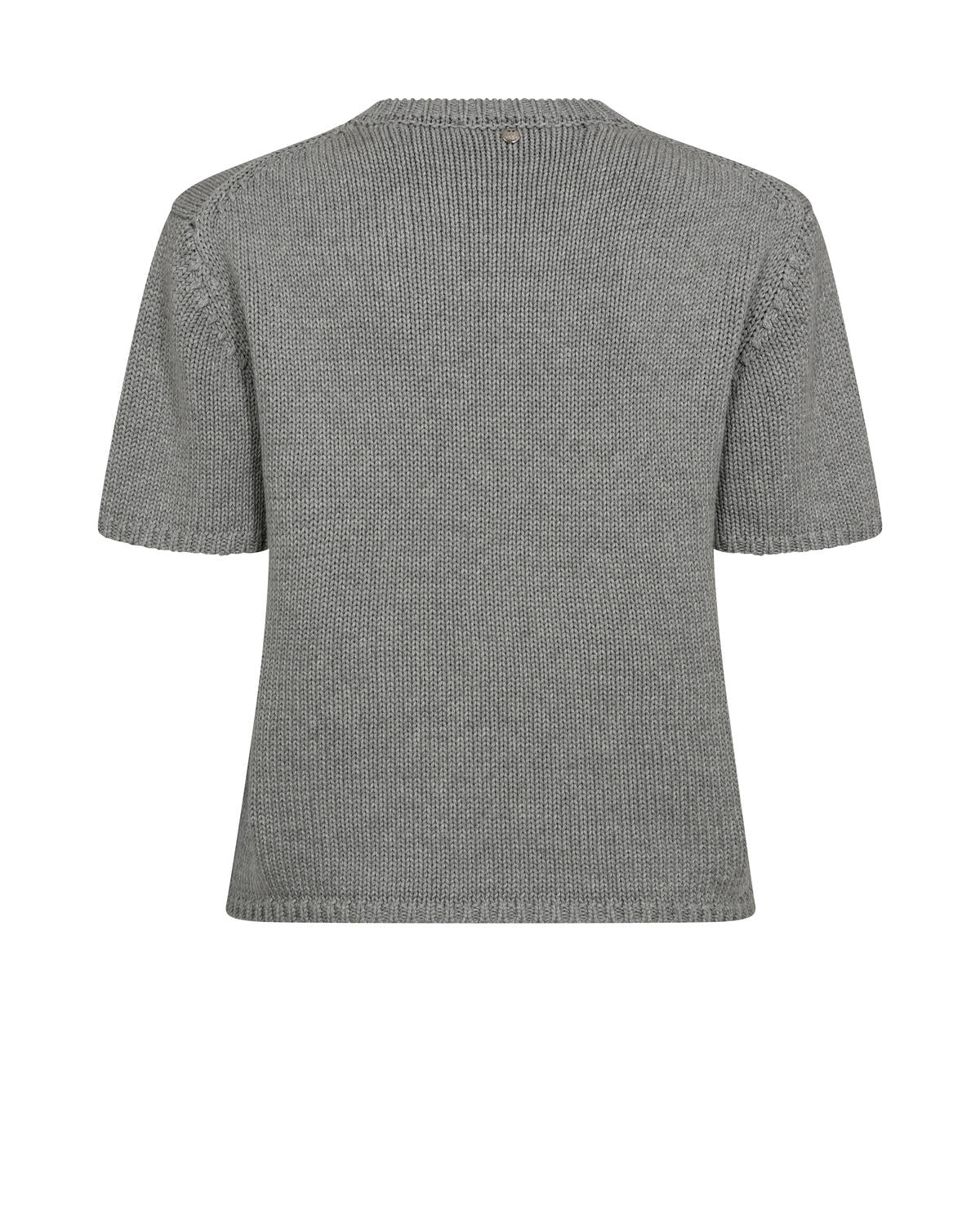 Arin Cotton kortærmet striktrøje - Grey Melange - Image 2