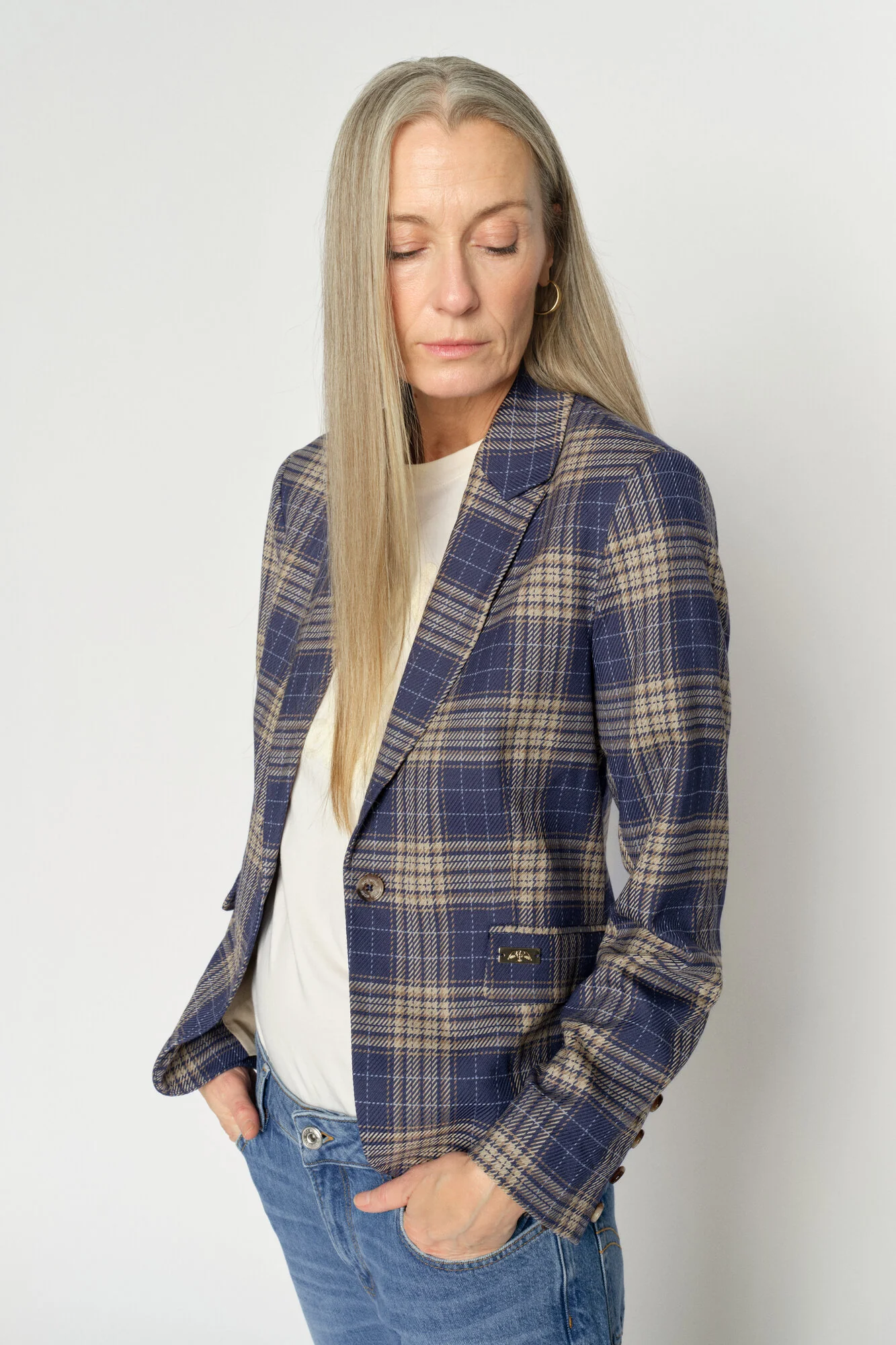 Blake Chec blazer – Crown Blue