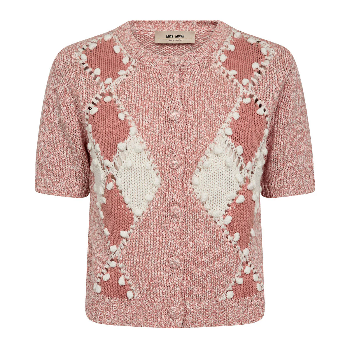 Elio kortærmet cardigan – Peachy - Image 2