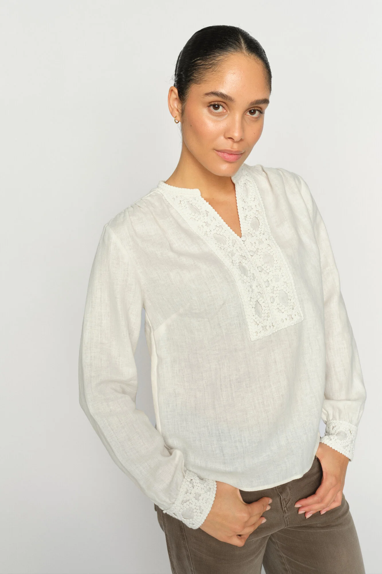 Evanda bluse – Ecru