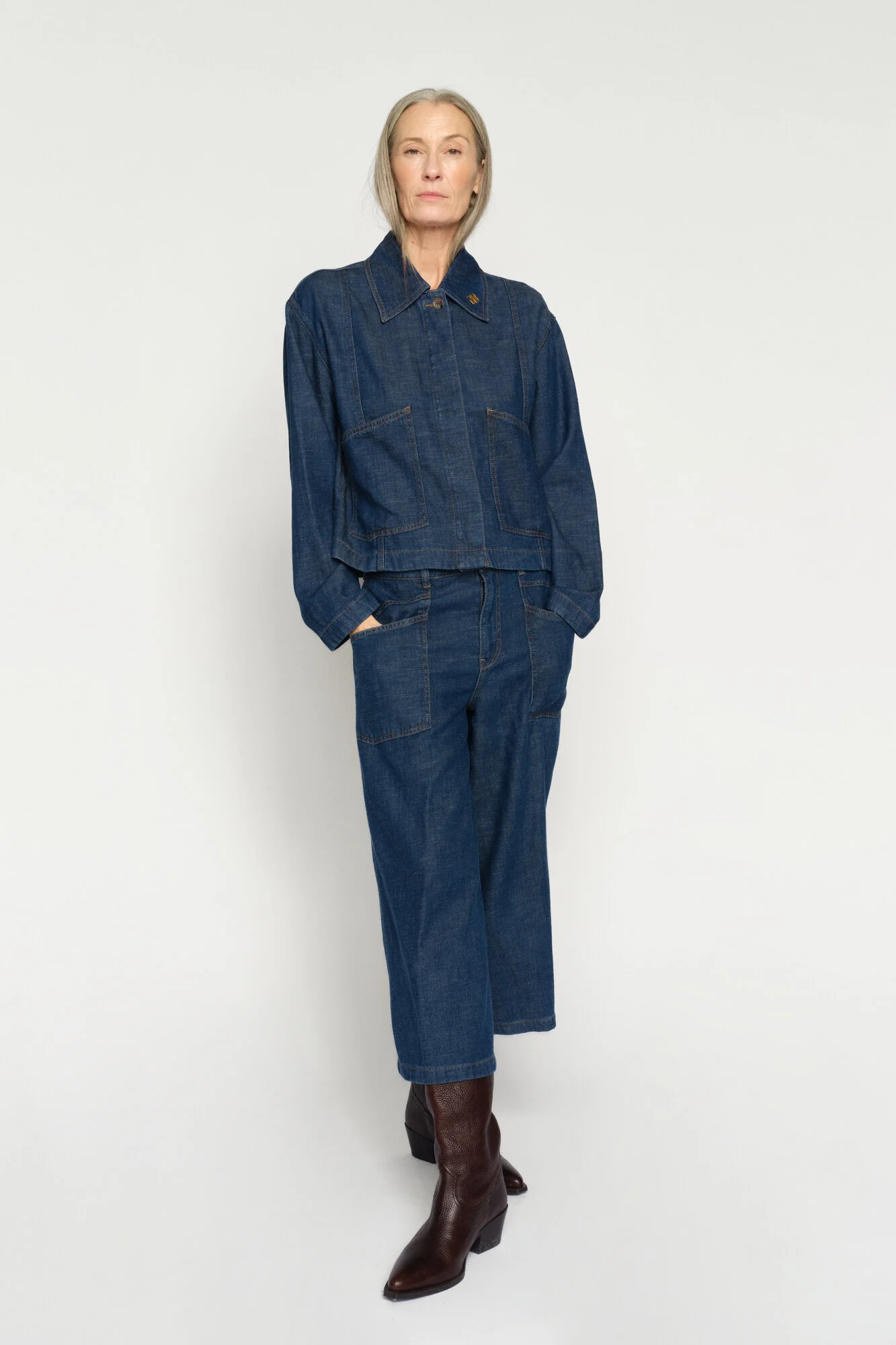Eyla Arge denimjakke – mørkeblå - Image 5