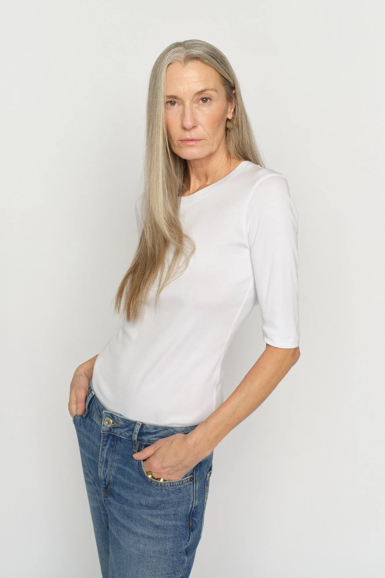 Mali 3/4 Sleeve t-shirt – hvid