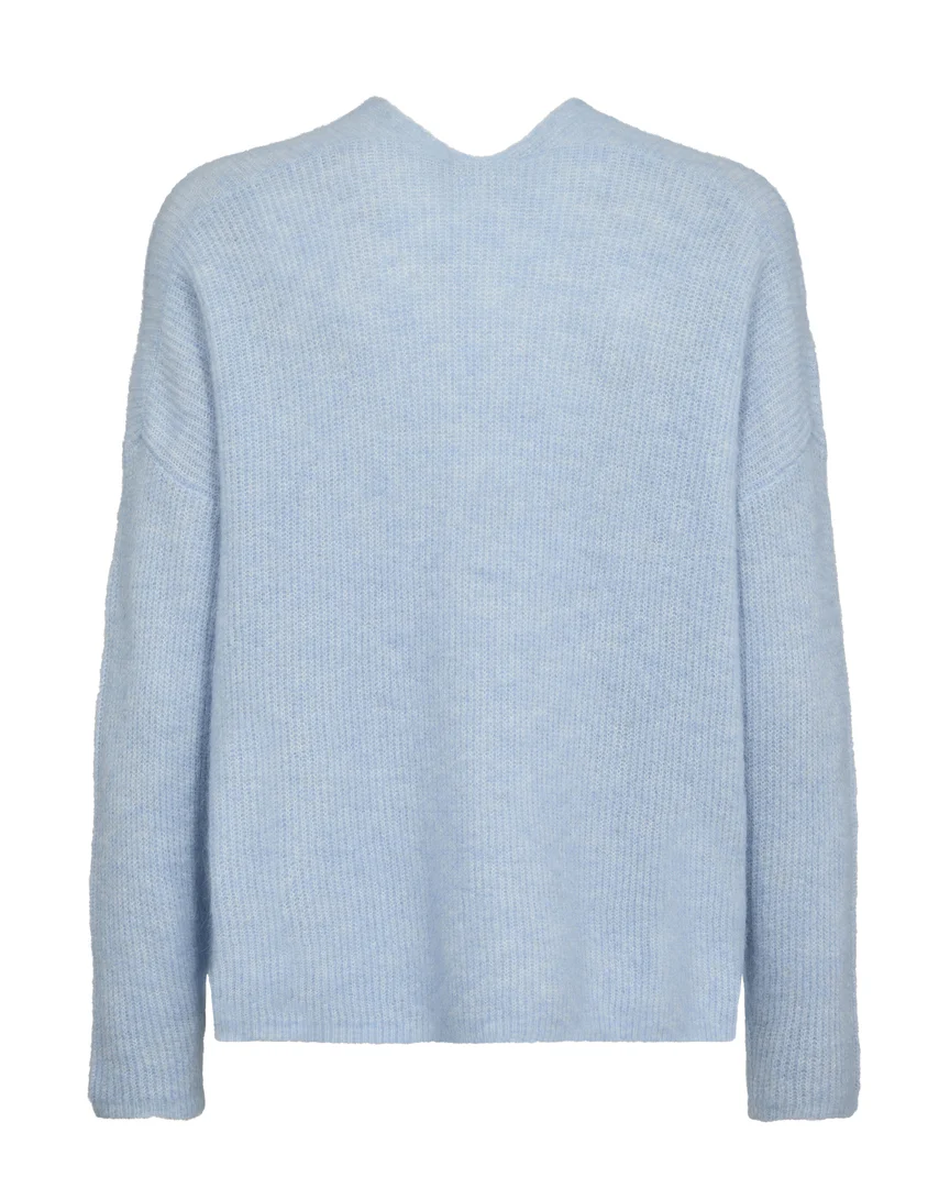 Thora V-Neck strik - Cashmere Blue - Image 5